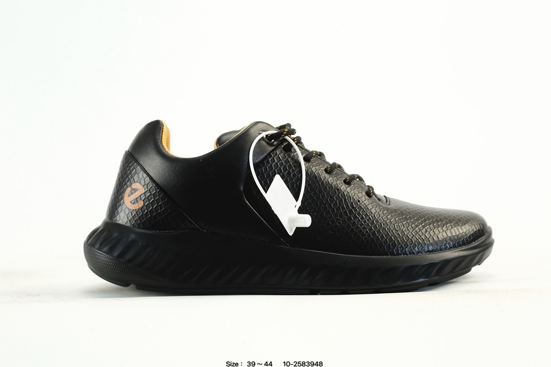 ECCO Breathable Leather Sneaker Black