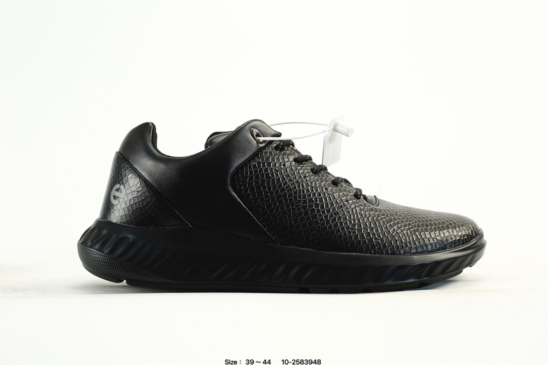 Ecco Breathable Leather Sneakers Black