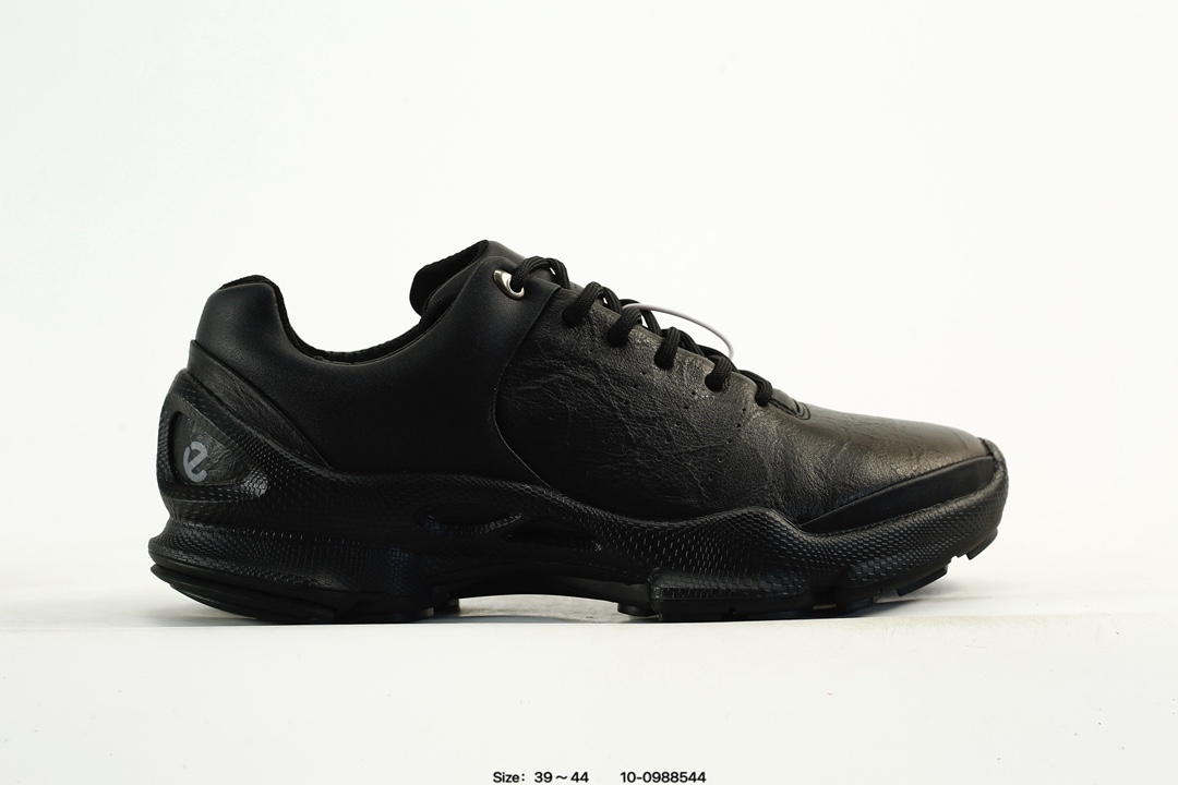 ECCO Breathable Leather Sneakers Black