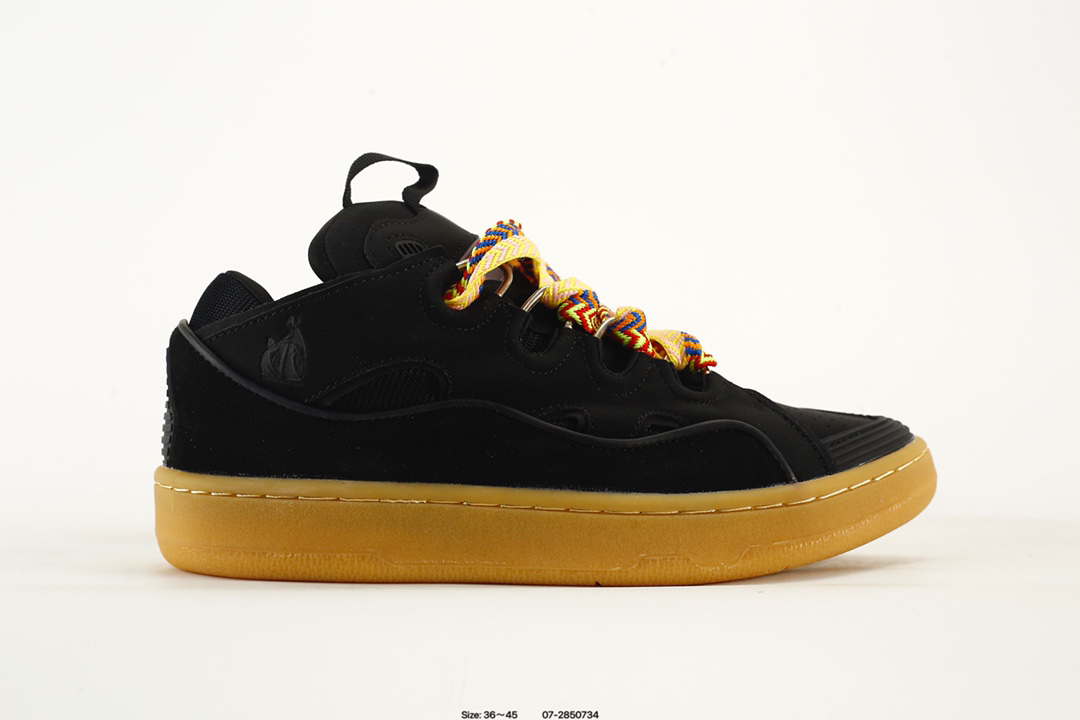 Lanvin Curb Leather Sneakers Multicolor