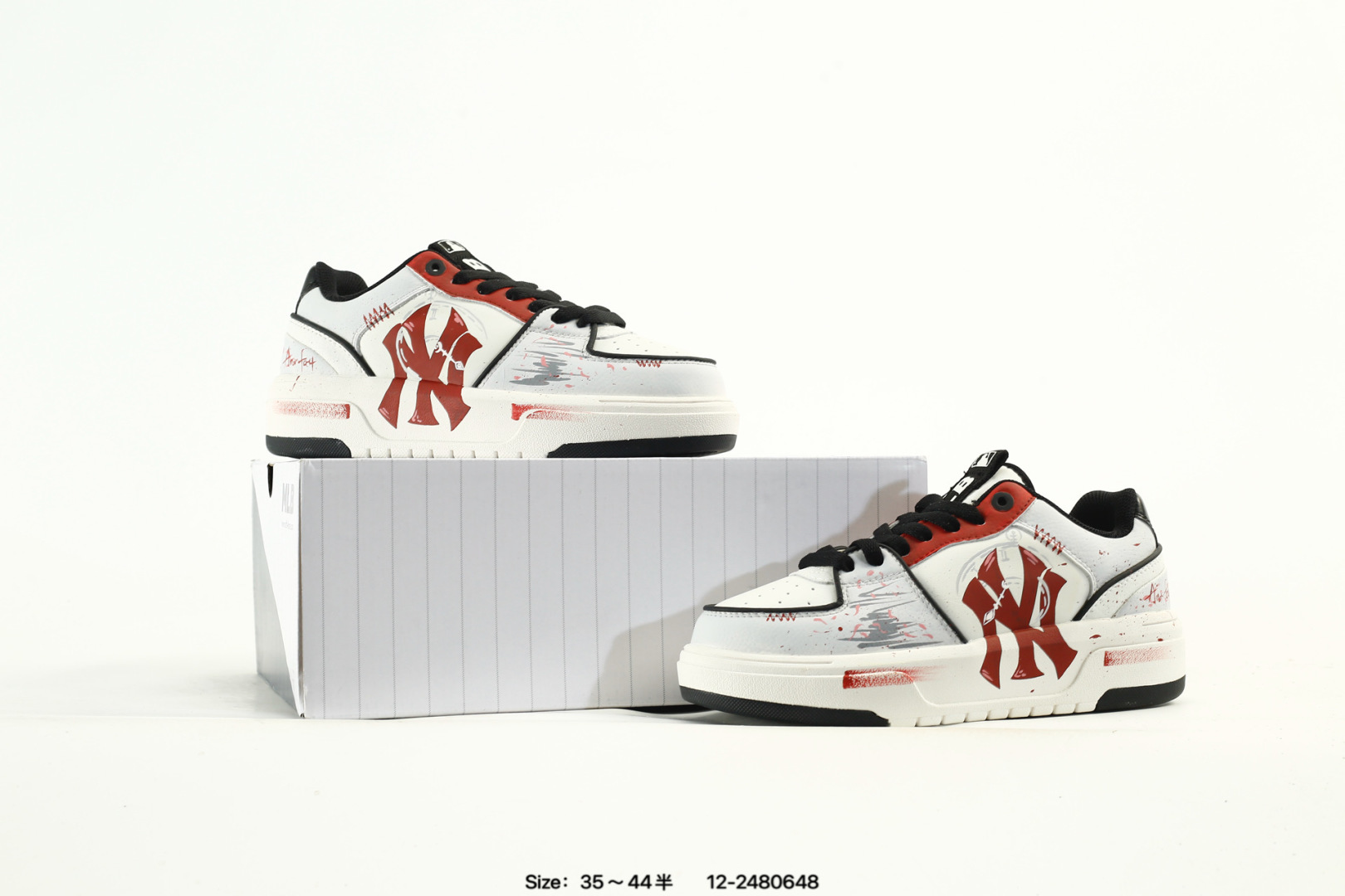 MLB NY Graffiti Dad Sneakers White Red Black