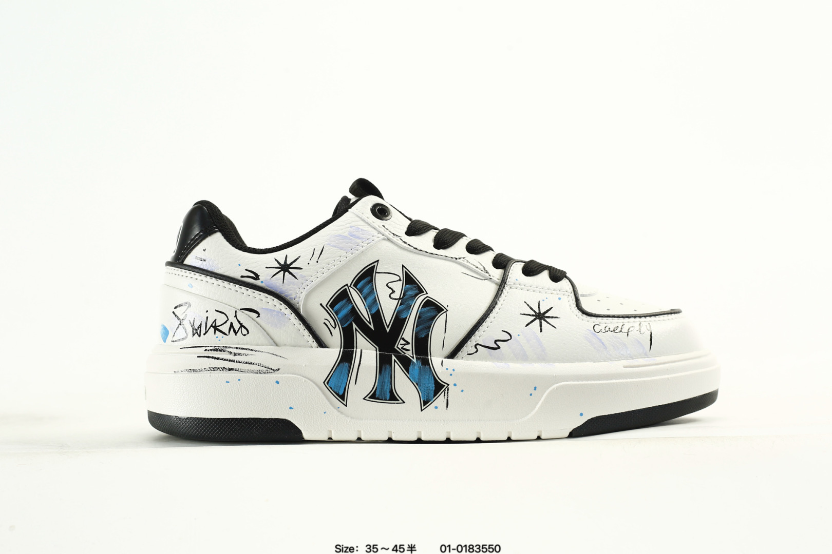 MLB Chunky Liner PU Low-Top Sneakers White/Black
