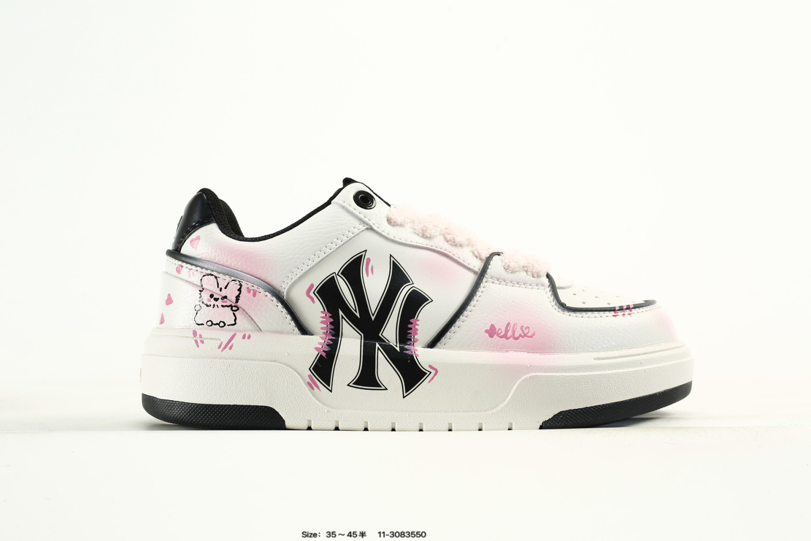 MLB Chunky Liner PU DIY Sneakers White Pink