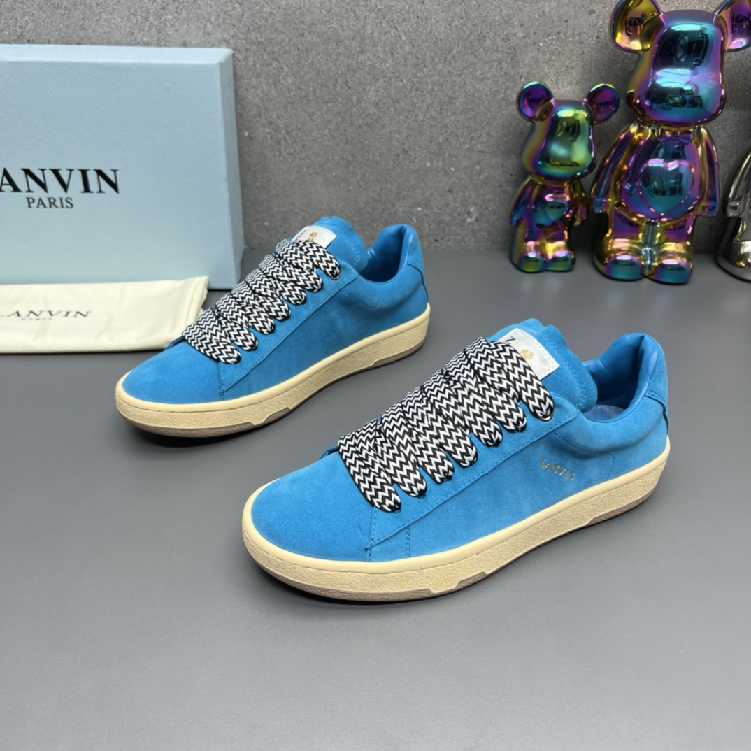 Lanvin Suede Retro Sneaker Blue