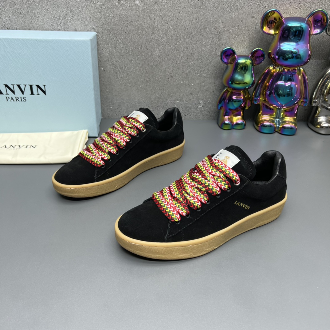 Lanvin Suede Retro Runner Sneakers Black