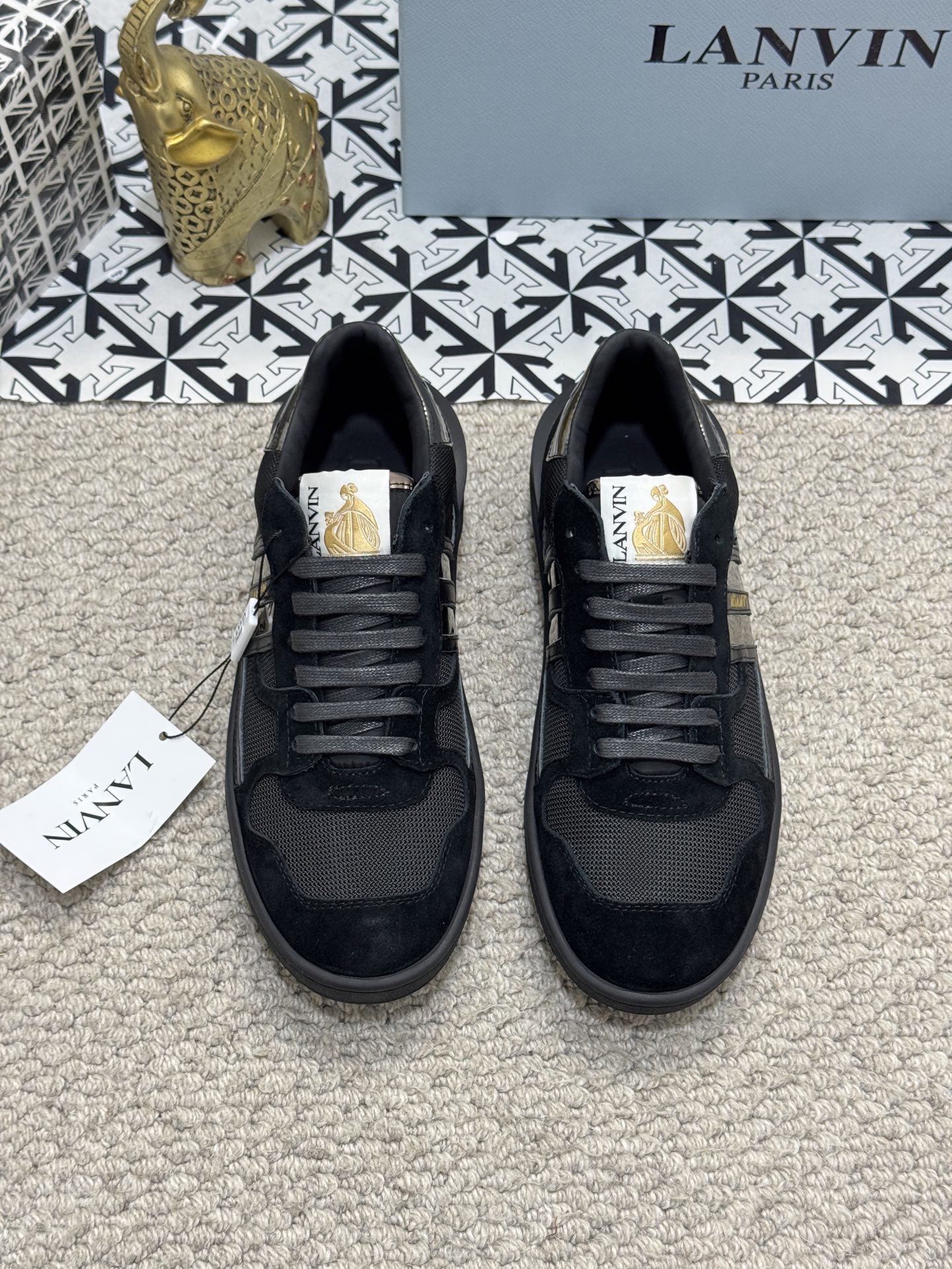 Lanvin Paris Lace-Up Sneakers Black