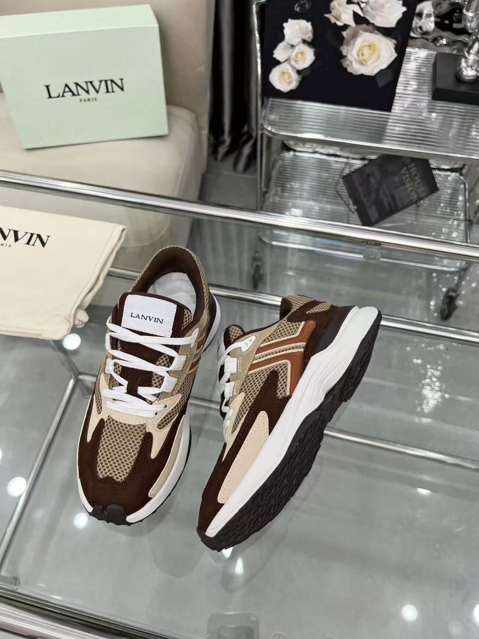 Lanvin CLAY Low-Top Sneakers Brown
