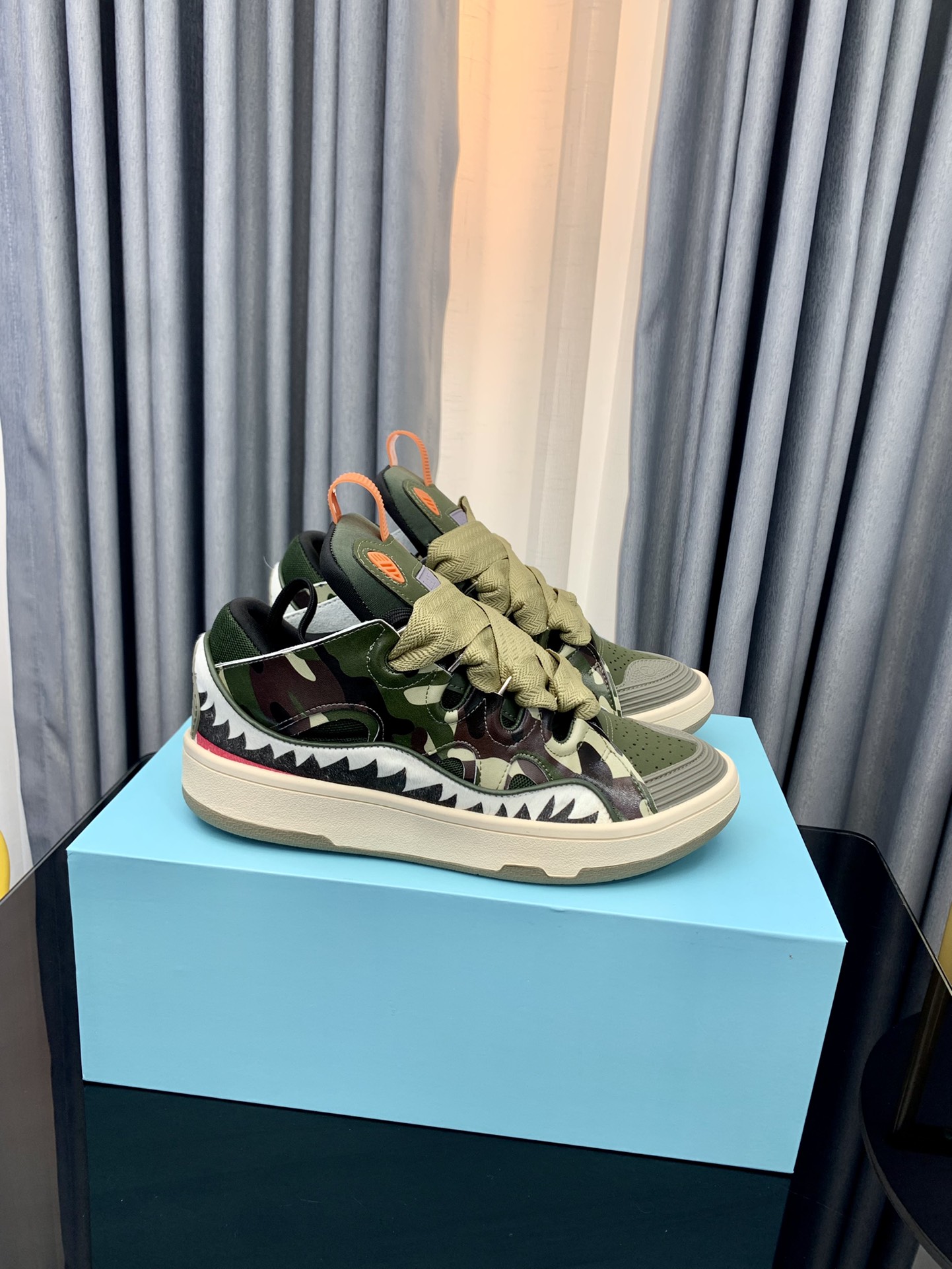 Lanvin Camo Leather Sneakers Multi