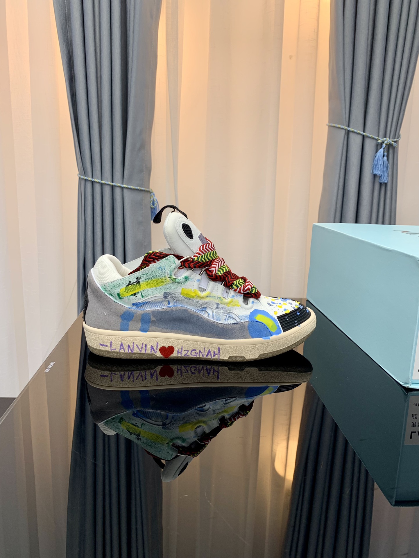 Lanvin Graffiti Low-Top Sneakers Multicolor