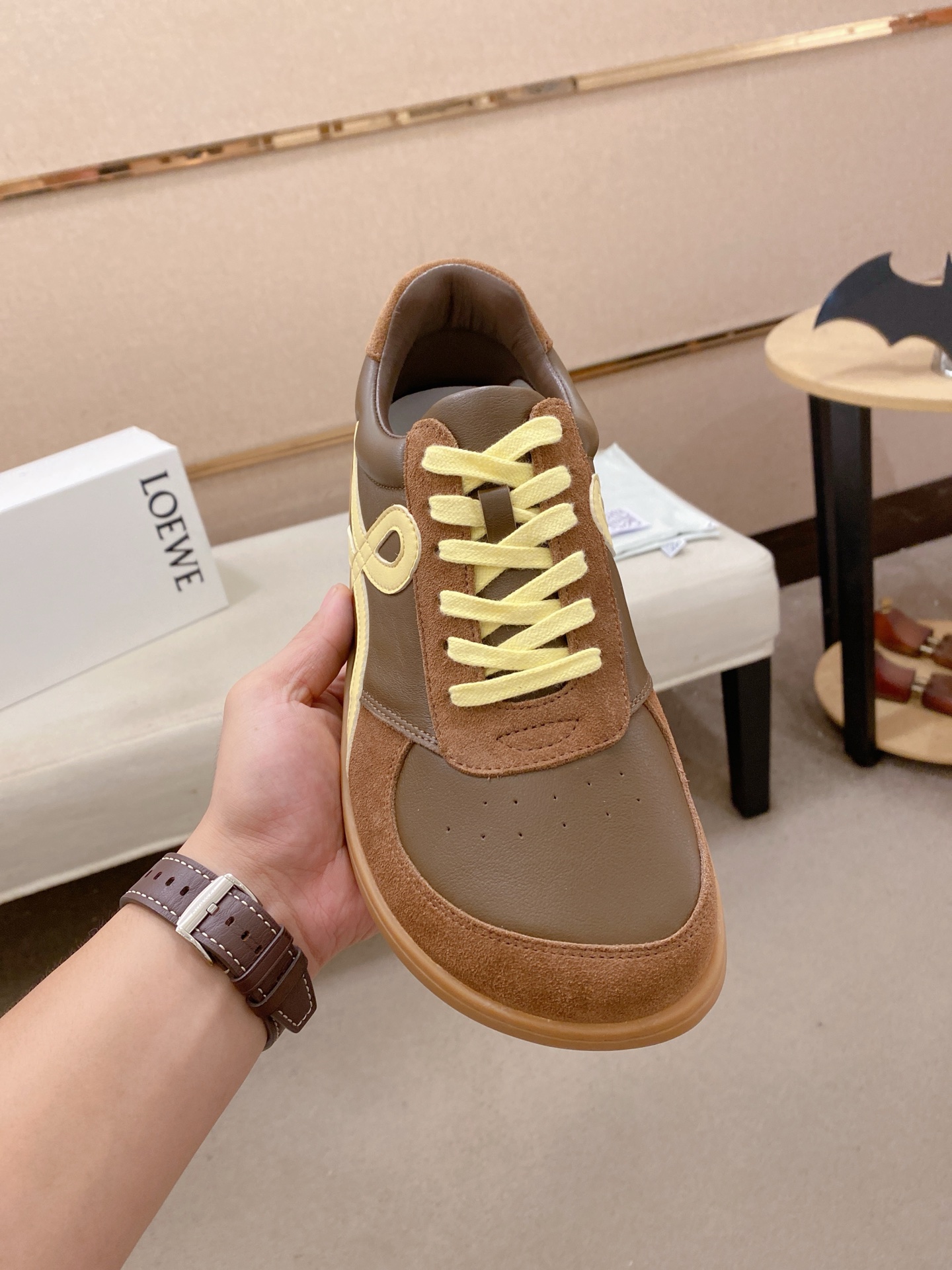 Loewe Low-Top Trainer Sneakers Brown