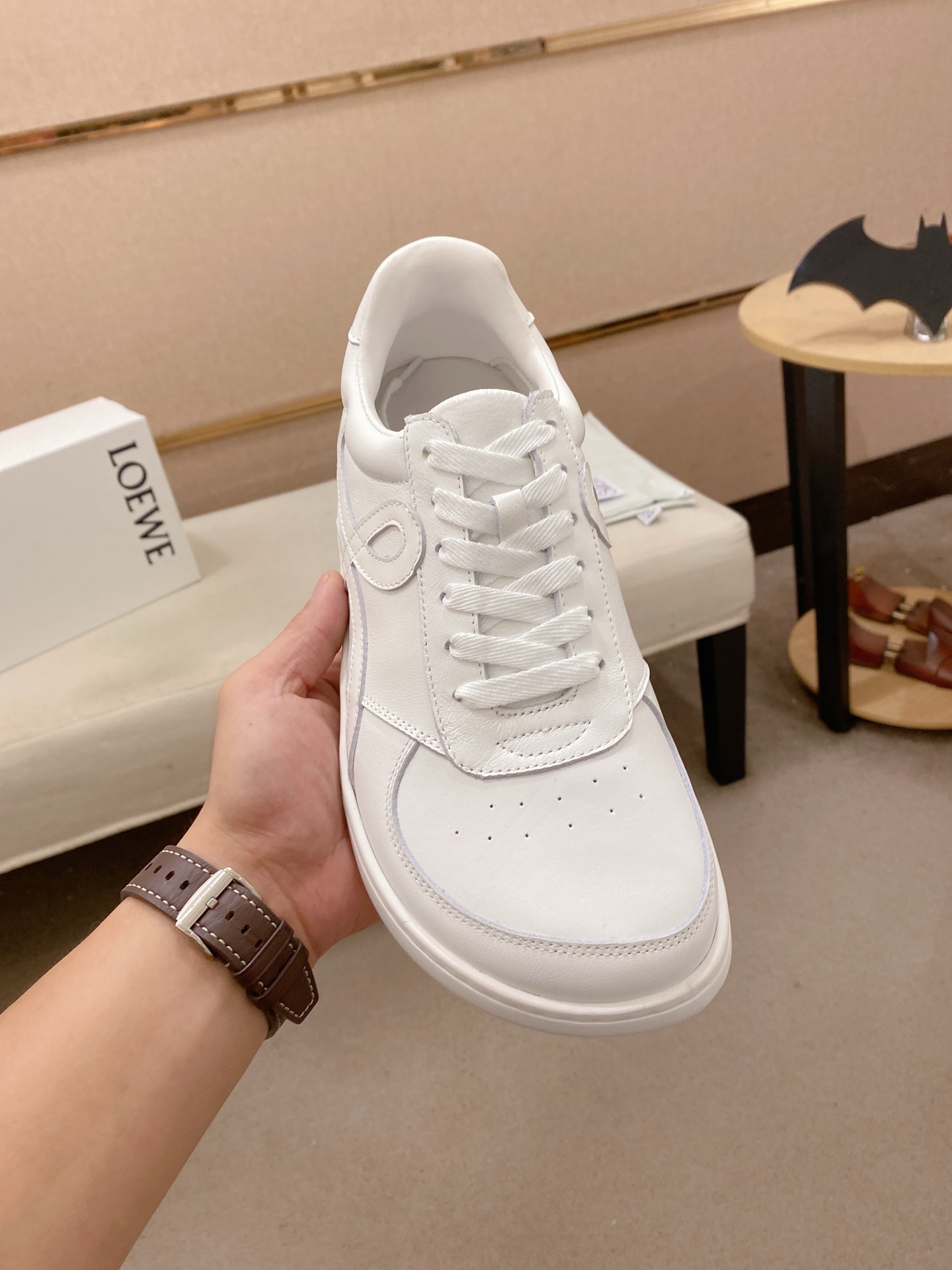 Loewe Lightweight Leather Sneakers White