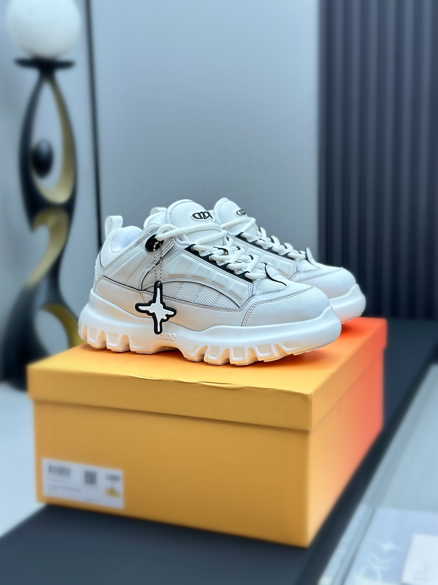 Dior Chunky Mesh Sneakers White