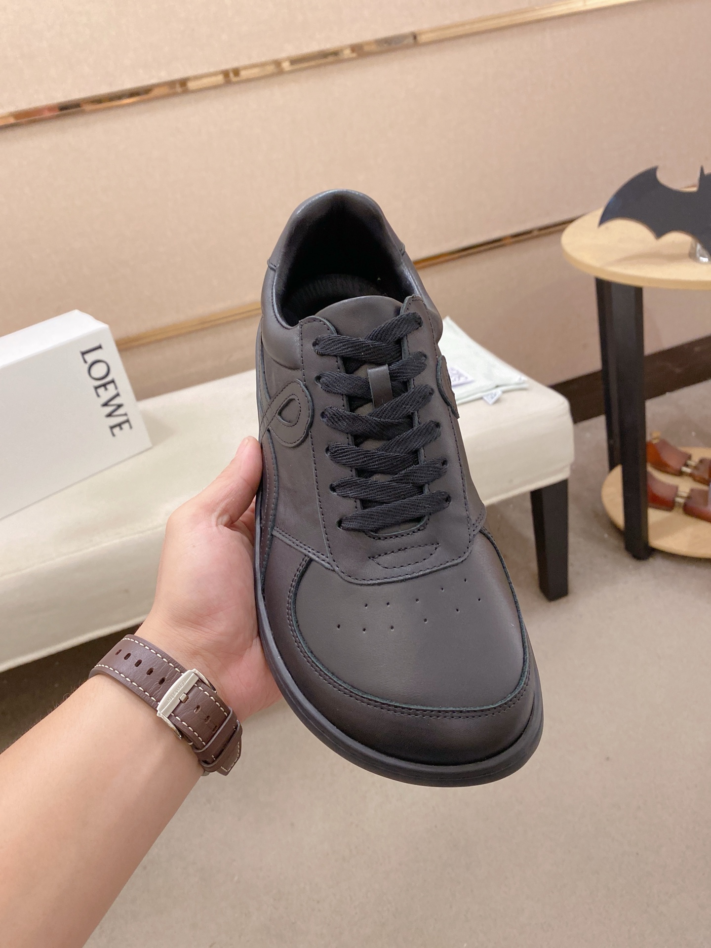 Loewe Classic Leather Trainer Sneakers Black