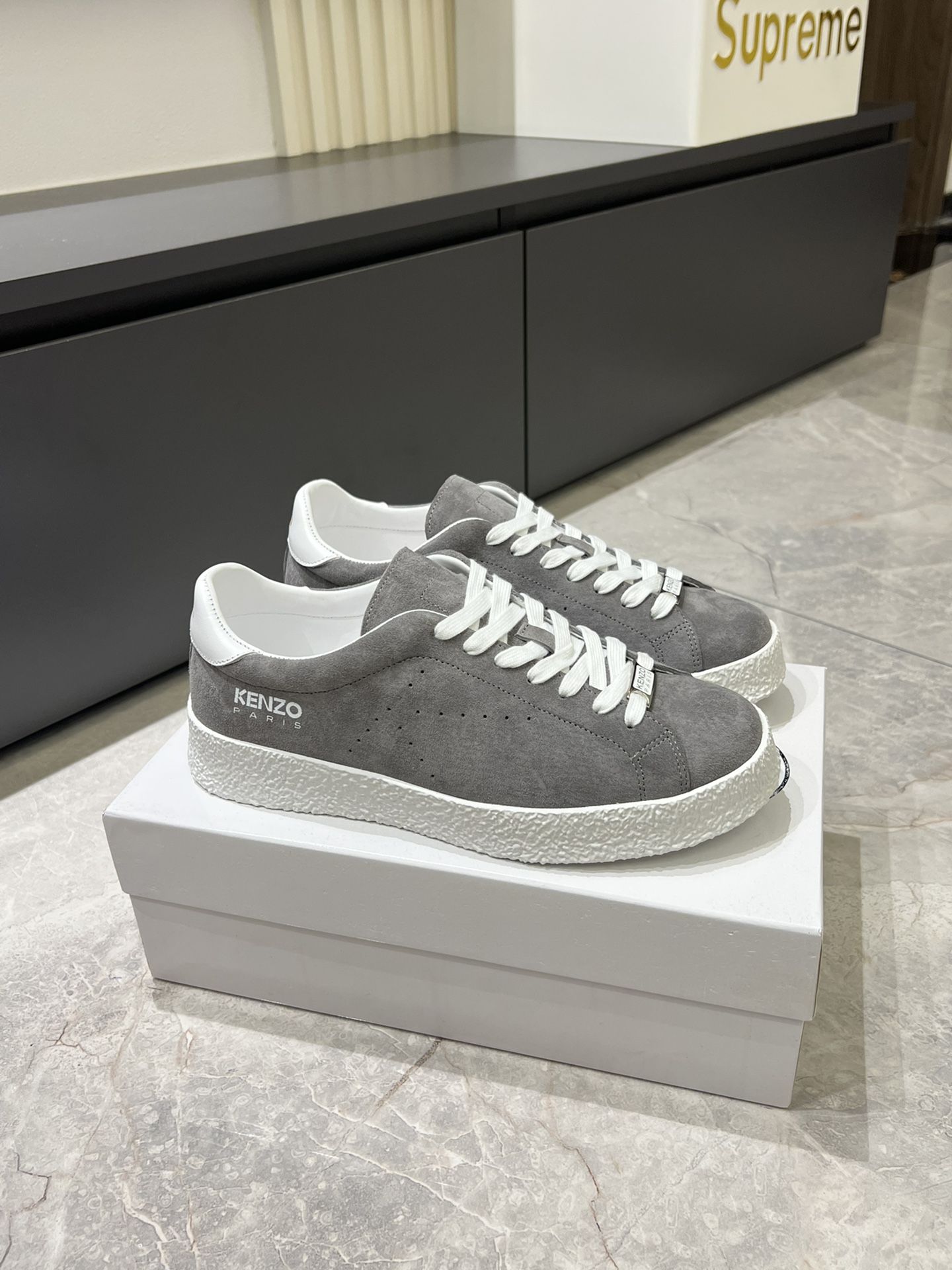 Kenzo Paris Suede Sneakers Gray