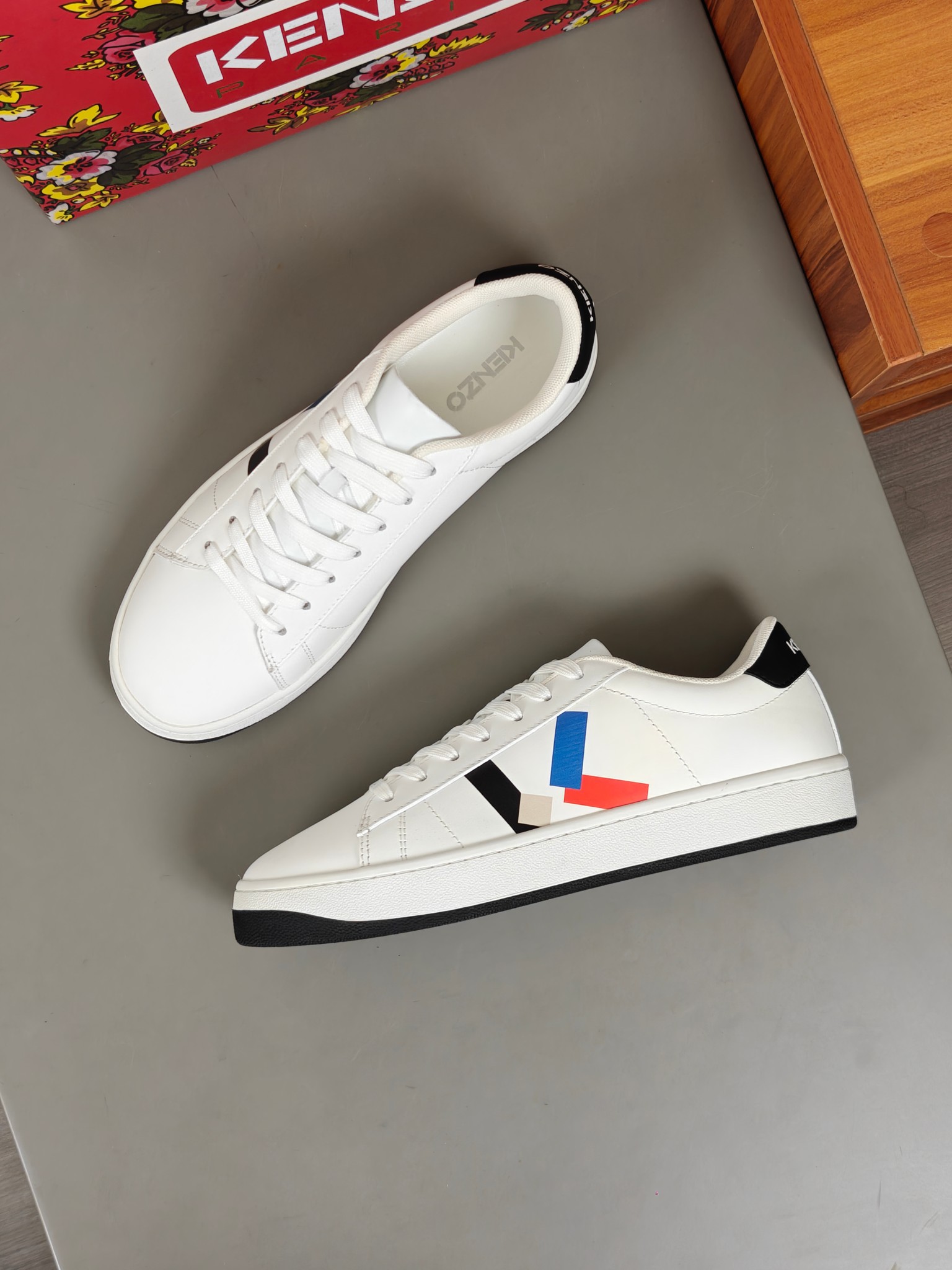 Kenzo Leather Casual Sneakers Multicolor