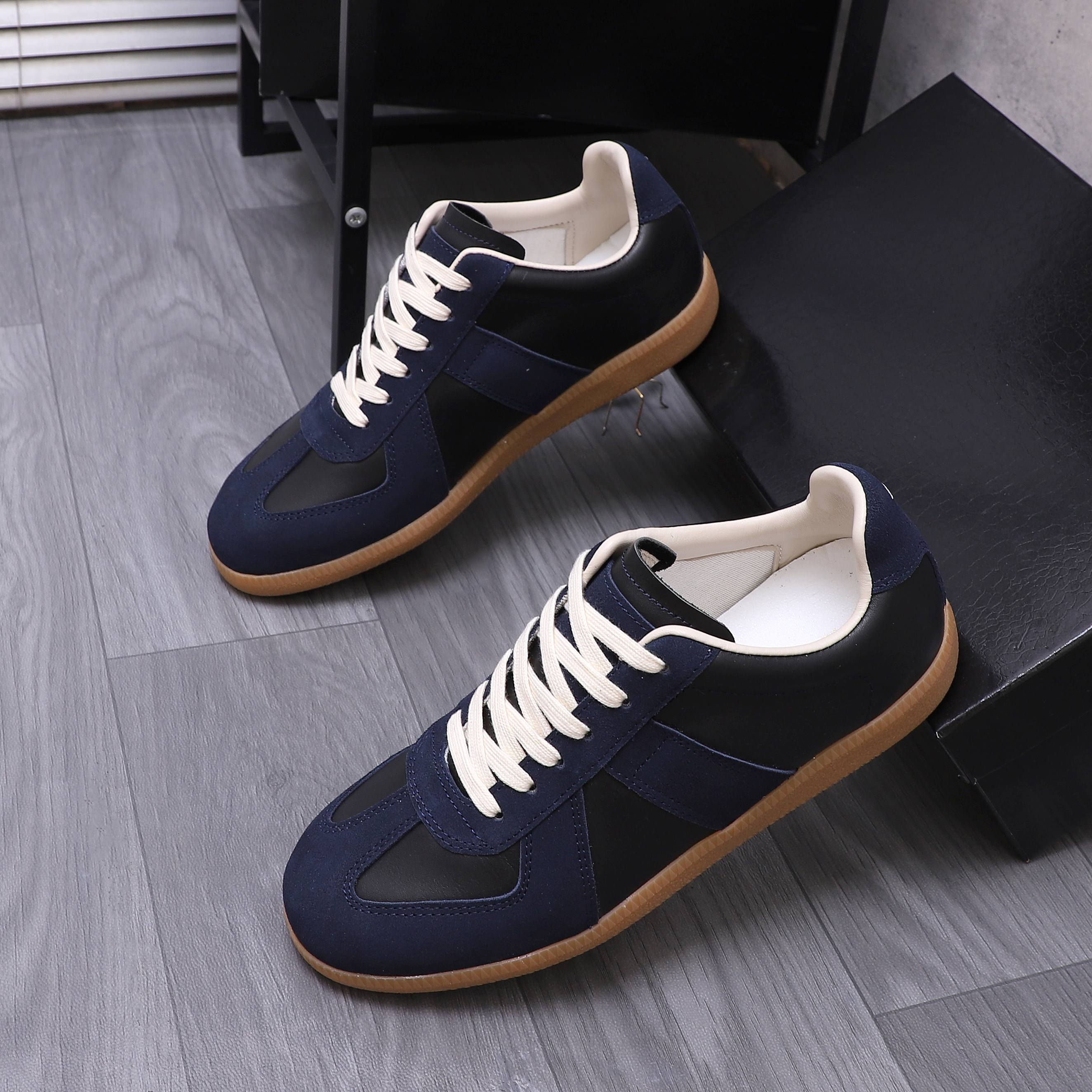 Maison Margiela Leather Suede Sneakers Navy/Black