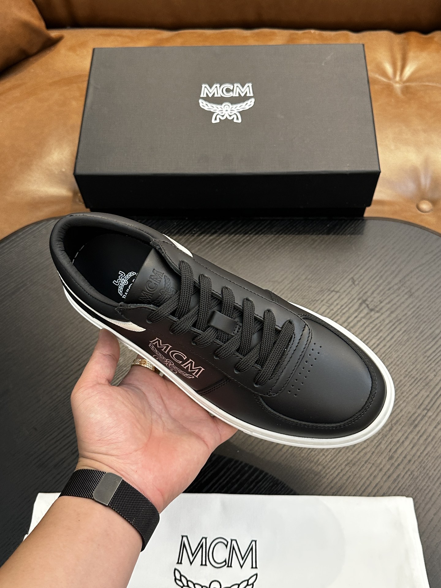 MCM Skystream Logo Sneakers Black