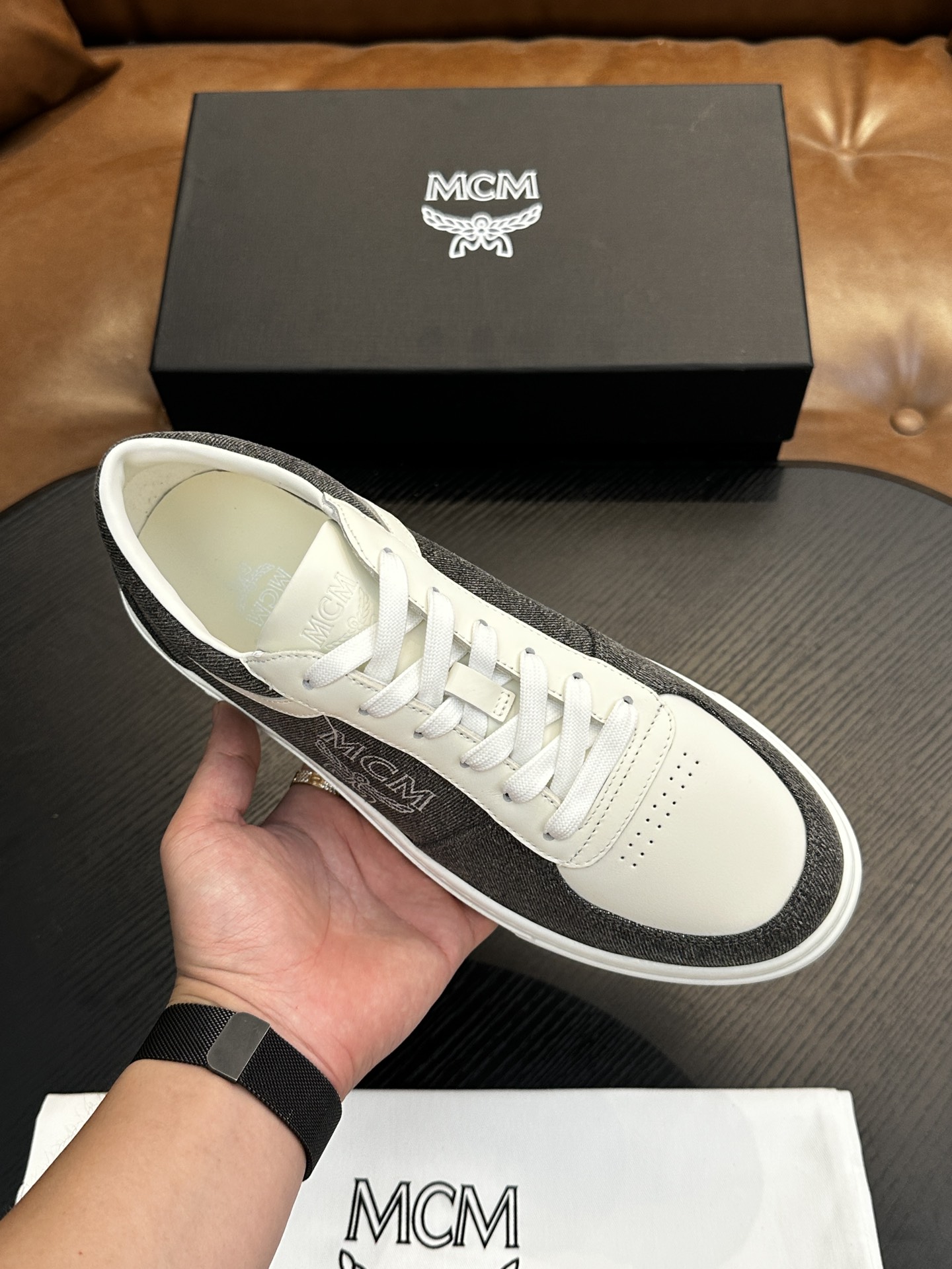 MCM Skystream Cubic Monogram Sneakers Grey