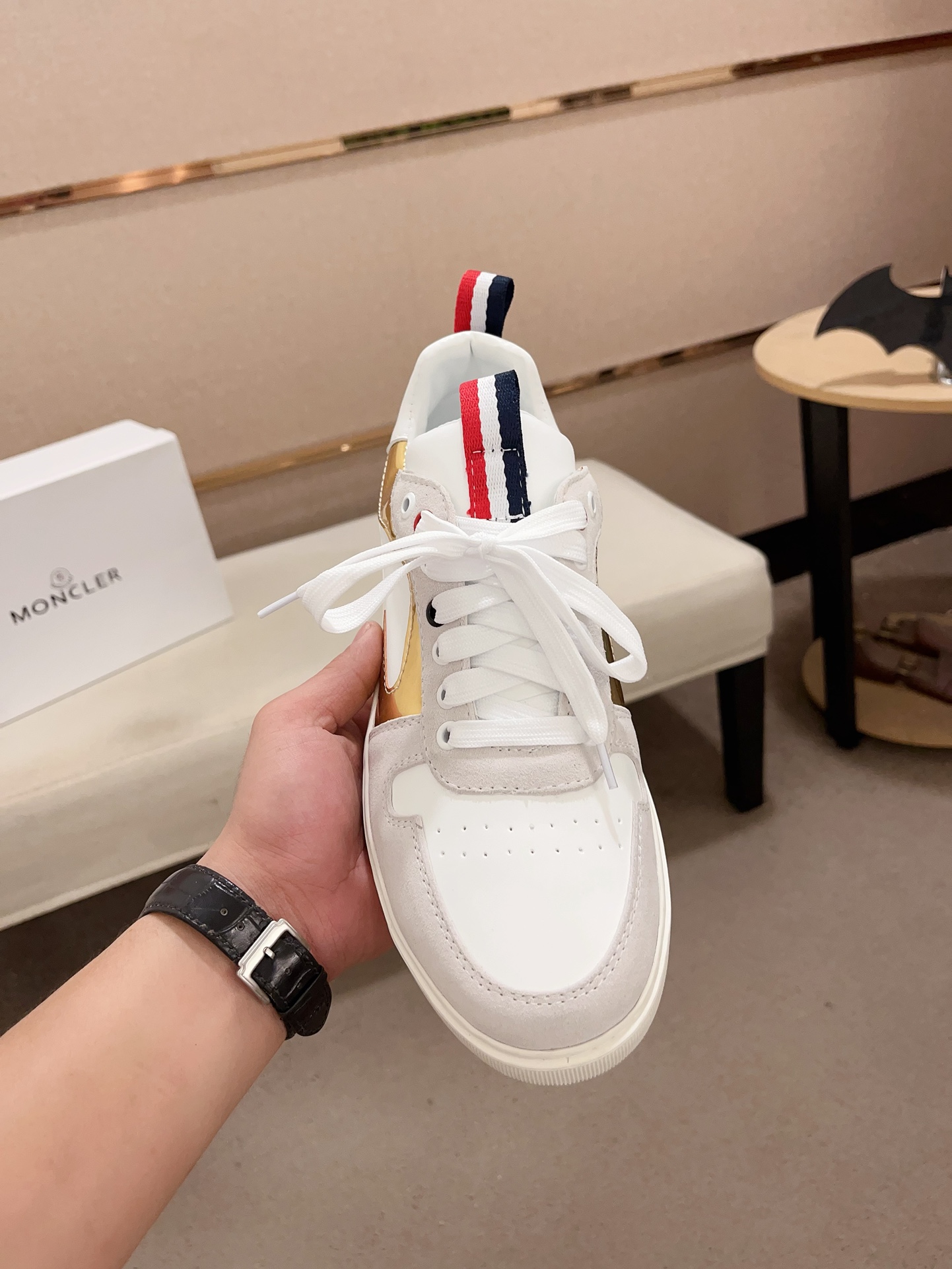 Moncler Lunarove Sneakers Gold/White