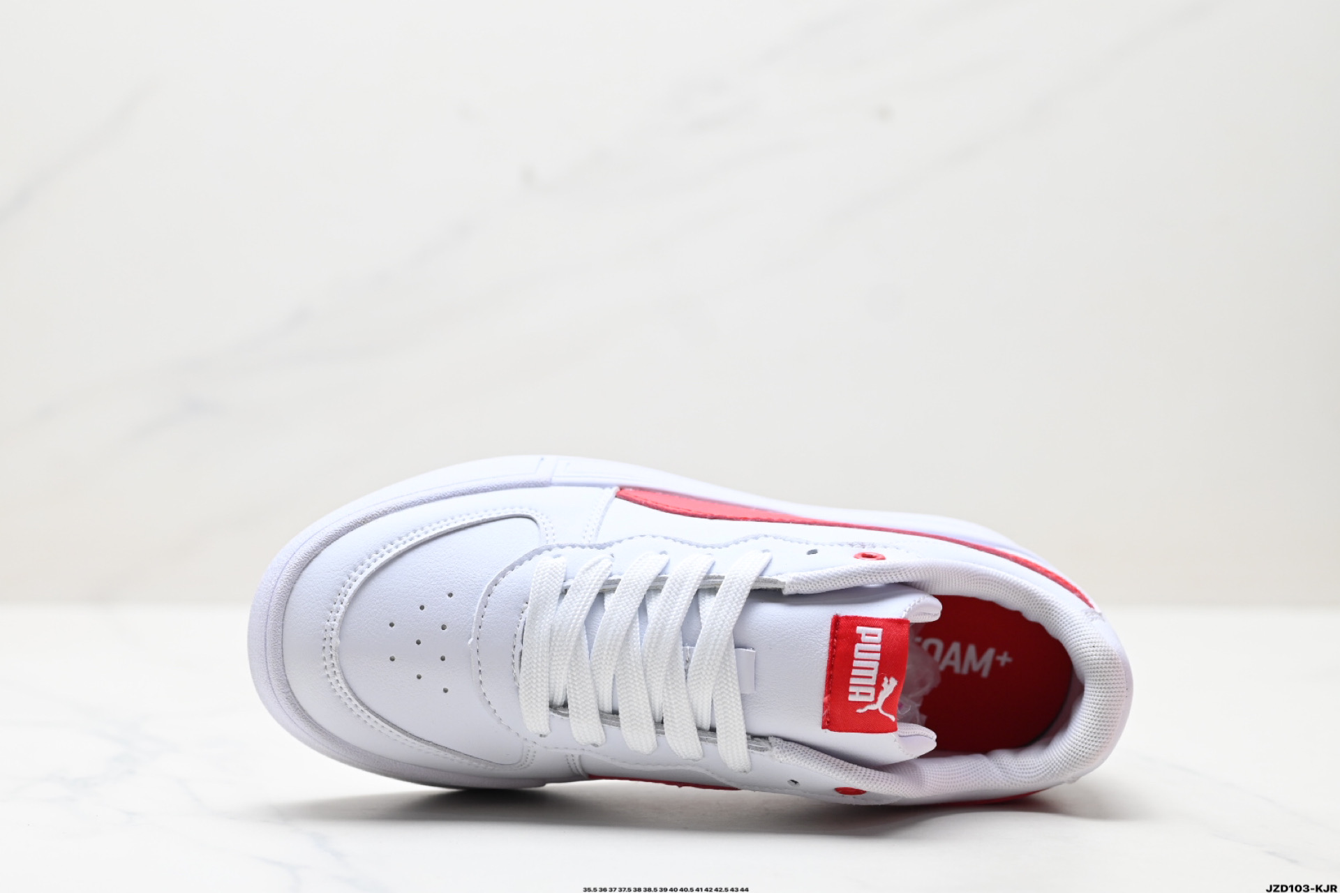 Puma Skye Leather Platform Sneakers White/Red