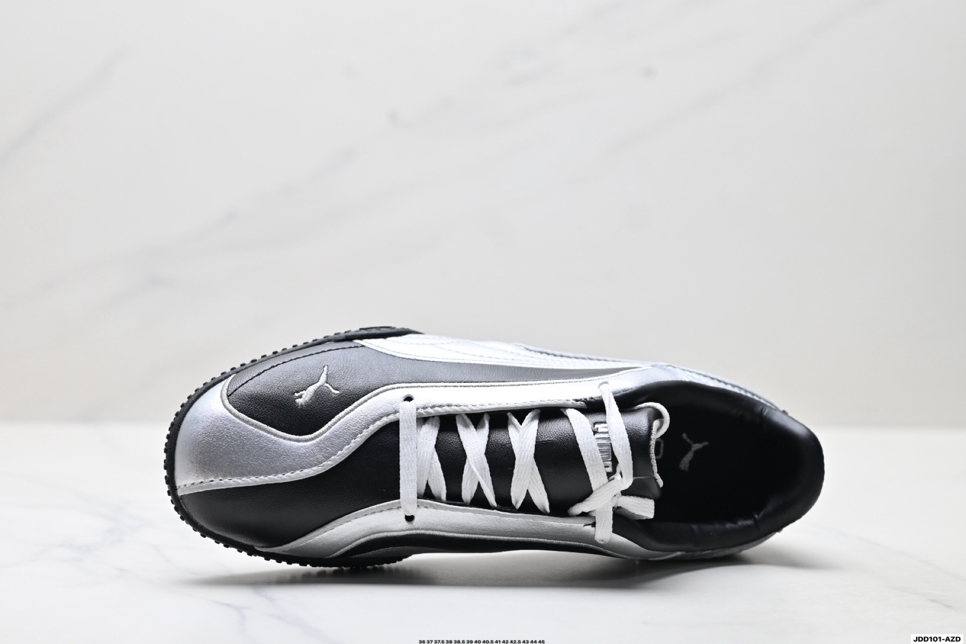 PUMA Bella V2 Leather Low-Top Trainers Black/Silver