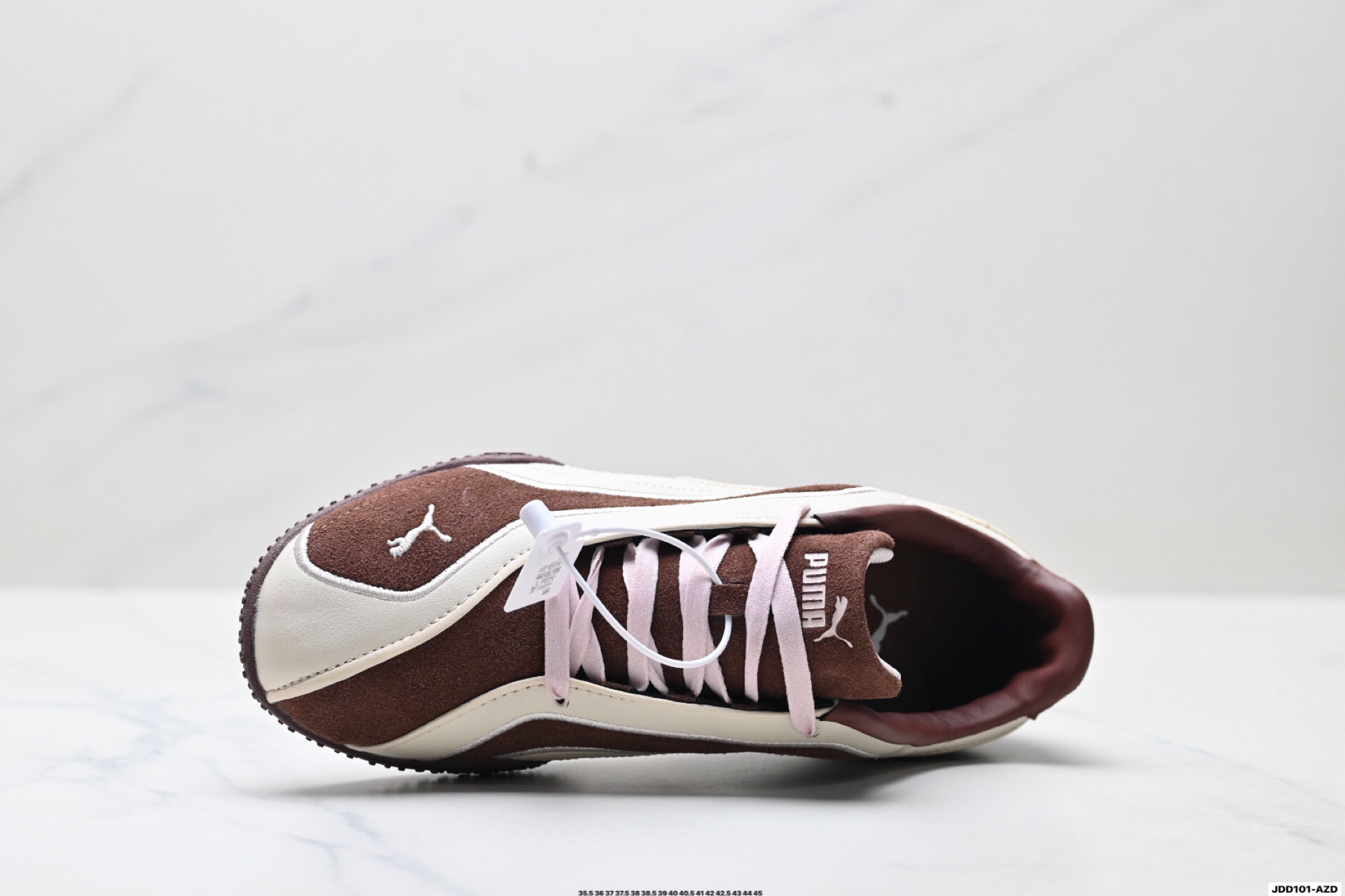 Puma Bella V2 Leather Trainers Brown/Cream