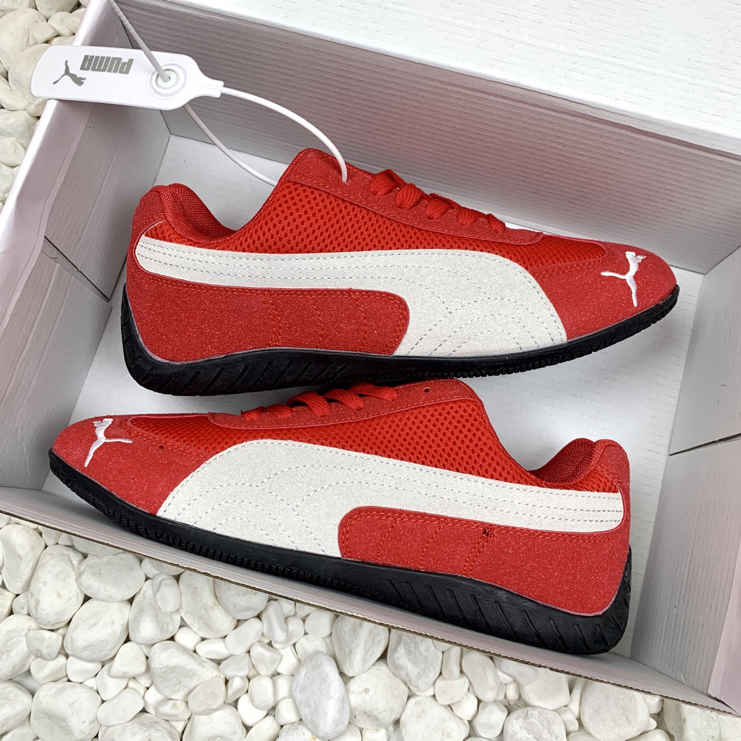 Puma Mesh Low-Top Sneakers Red/Gray
