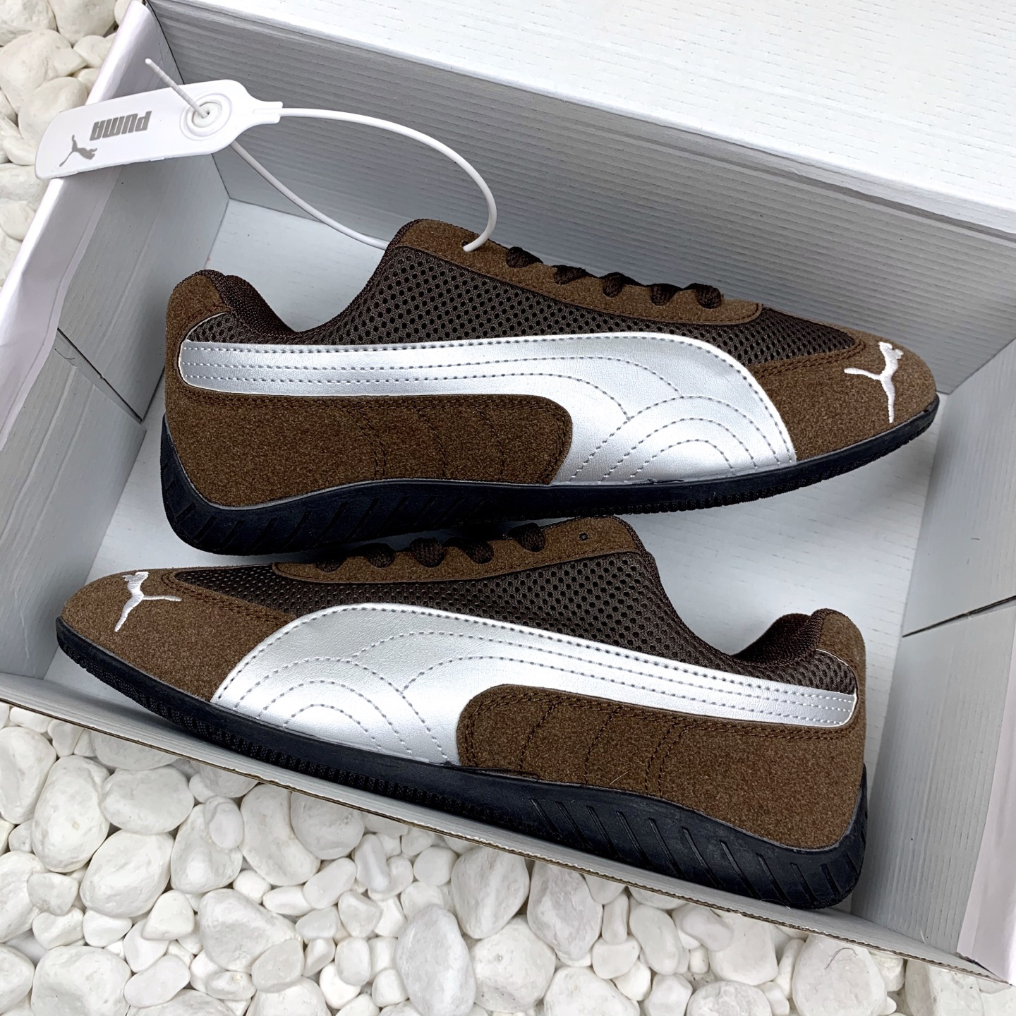 Puma Mesh Low-Top Sneakers Dark Brown