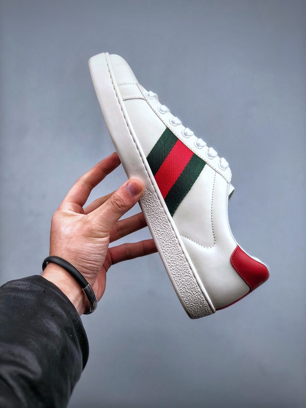 Gucci Ace Bee Leather Sneakers White/Red/Green