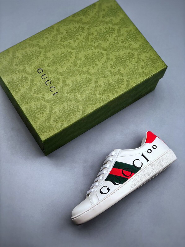 Gucci Ace Leather Sneakers Red/Green Web White