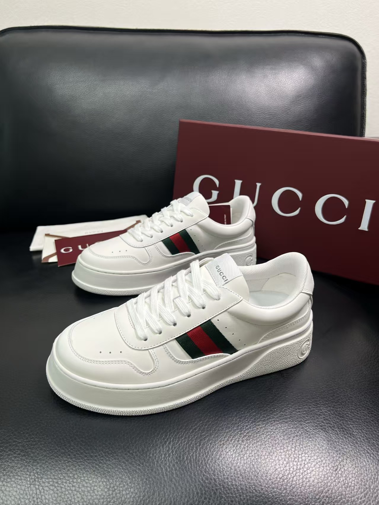 Gucci Web Stripe Sneakers White