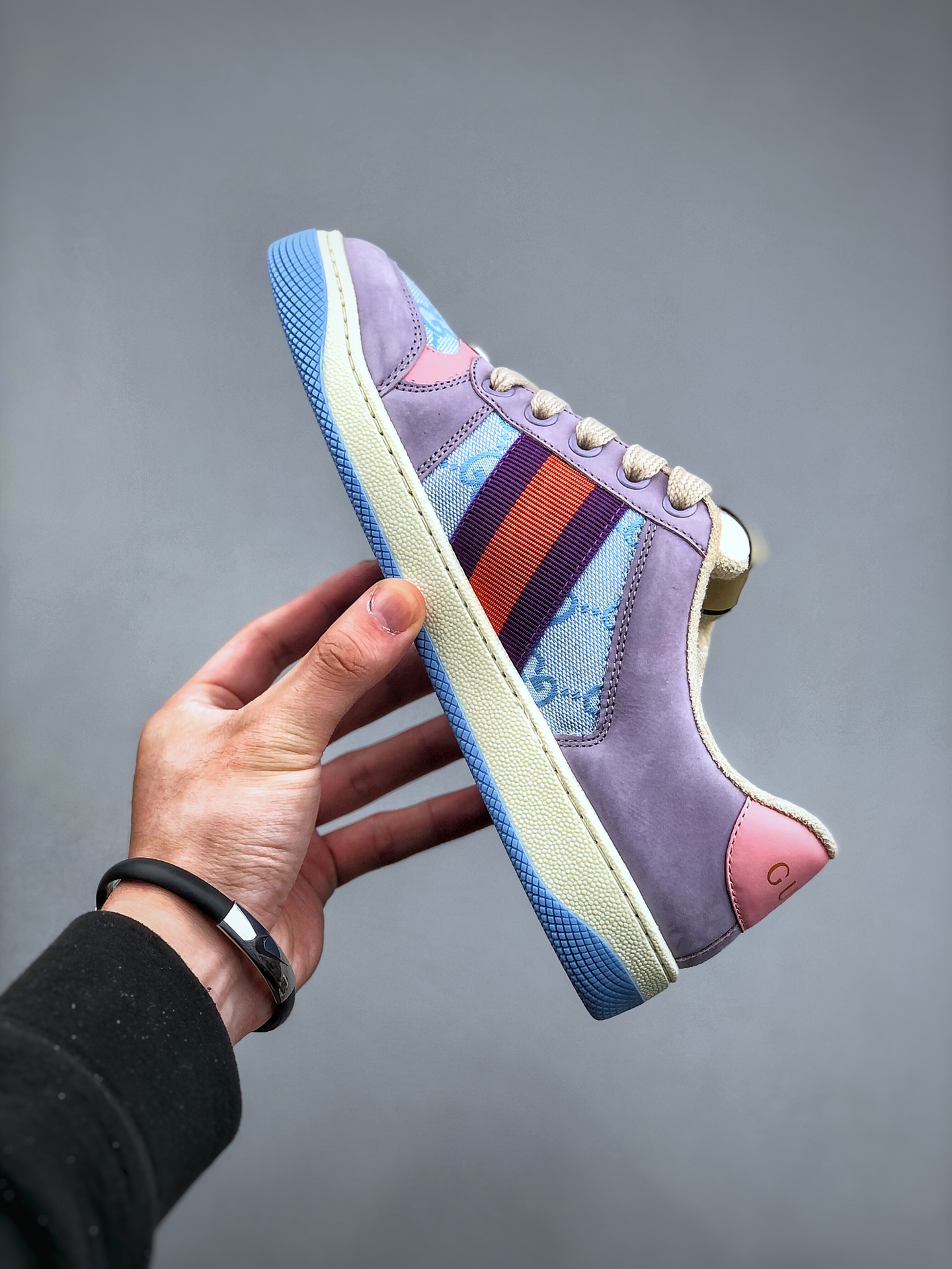 Gucci Distressed Screener Sneaker Multicolor