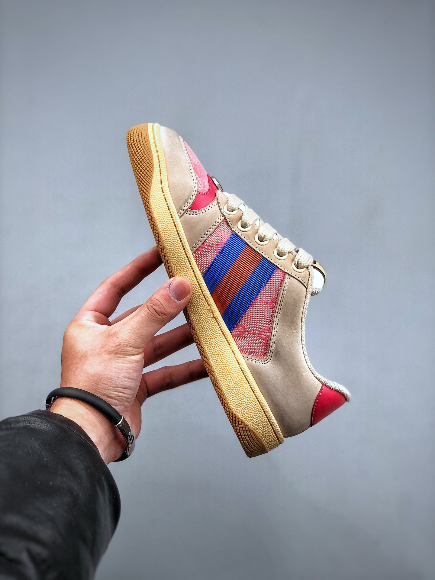 Gucci Screener Distressed Sneaker Multi-Color