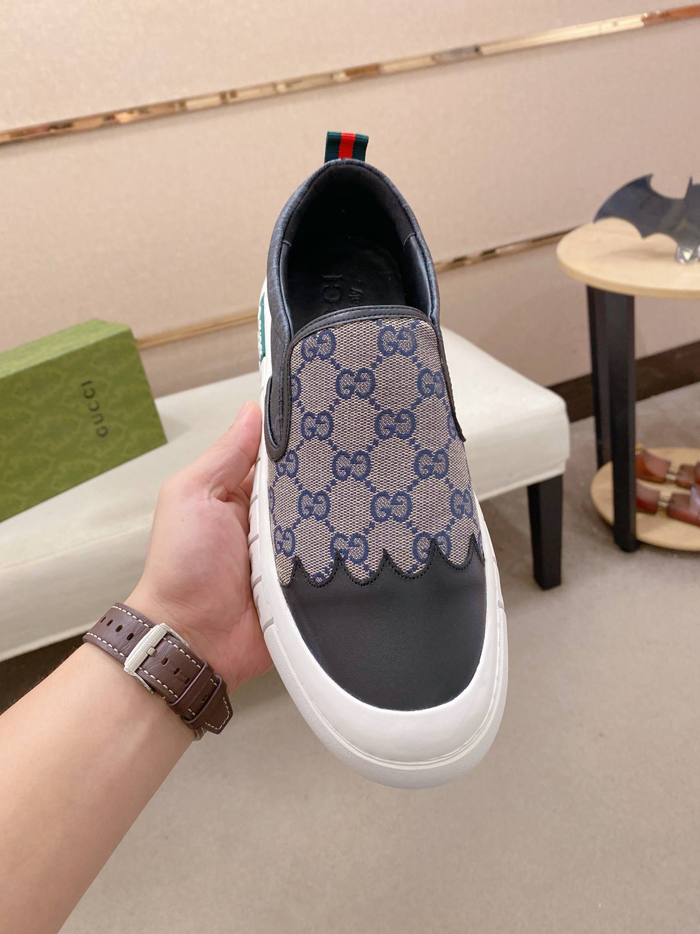 Gucci GG Canvas Slip-On Sneakers Grey