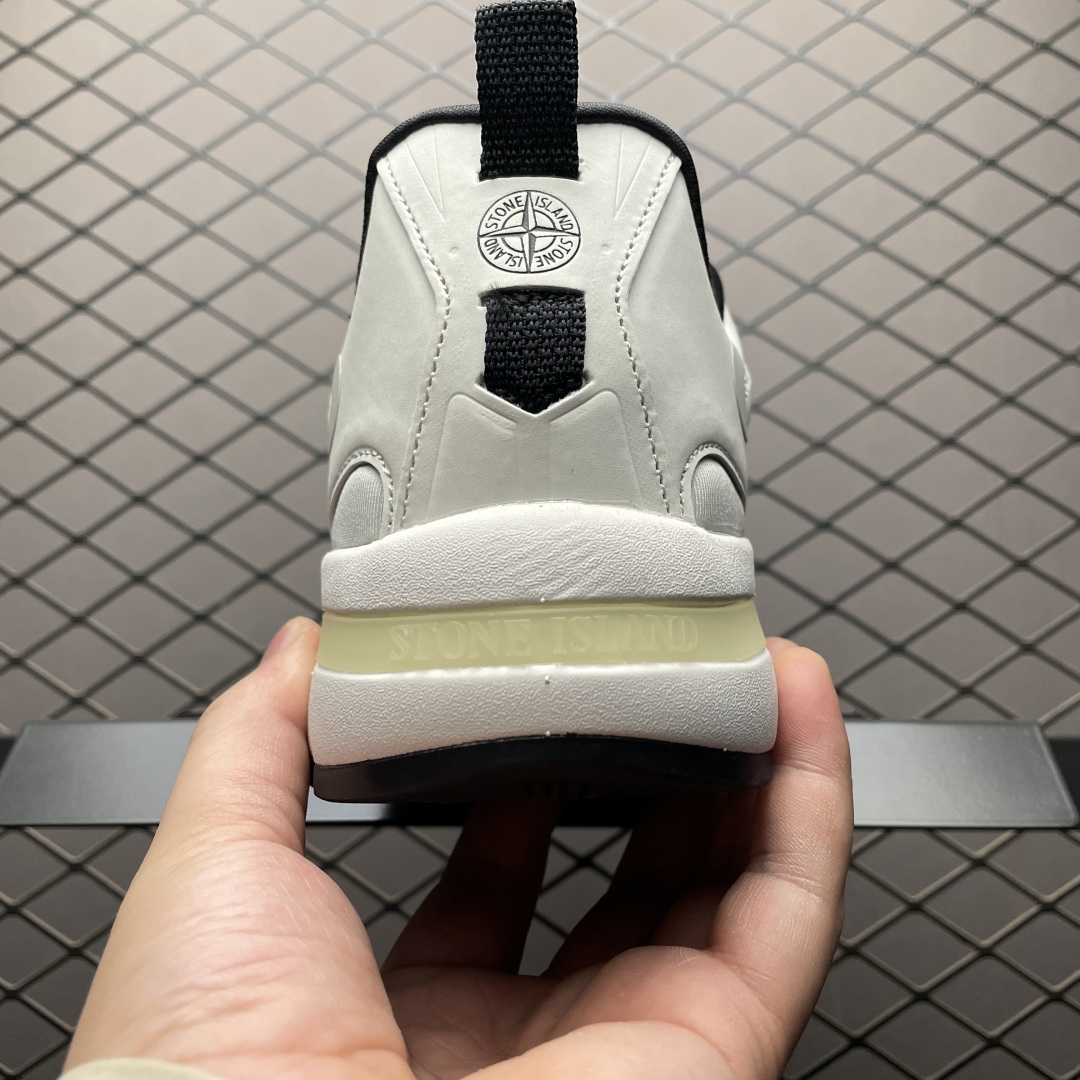 Stone Island Grime Panelled Mesh Outdoor Sneakers White