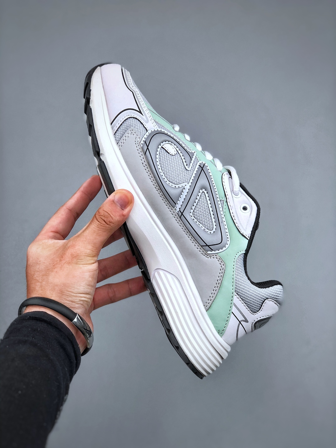 Dior B30 Chunky Sneakers White Grey Mint