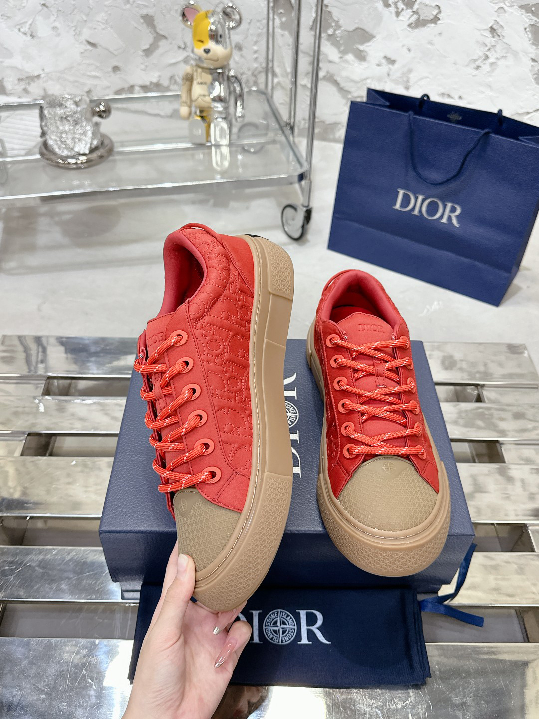 Dior x Stone Island B33 Sneakers Red