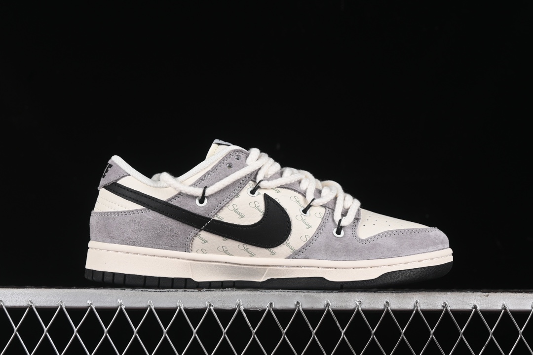 Nike SB Dunk Low Stussy Suede Skate Shoes Grey/Black