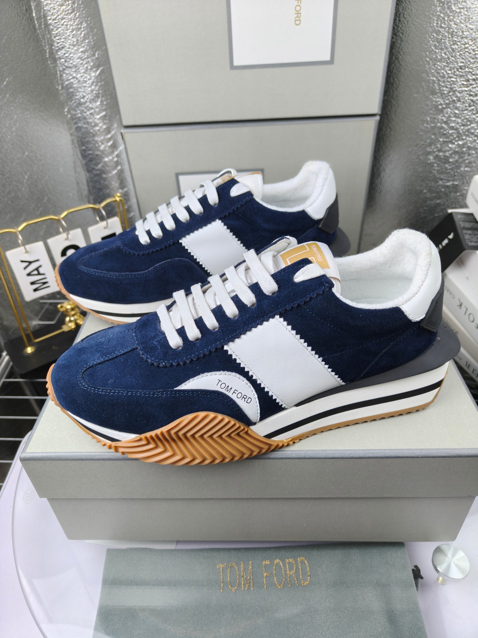 Tom Ford Retro Runner Sneakers Navy