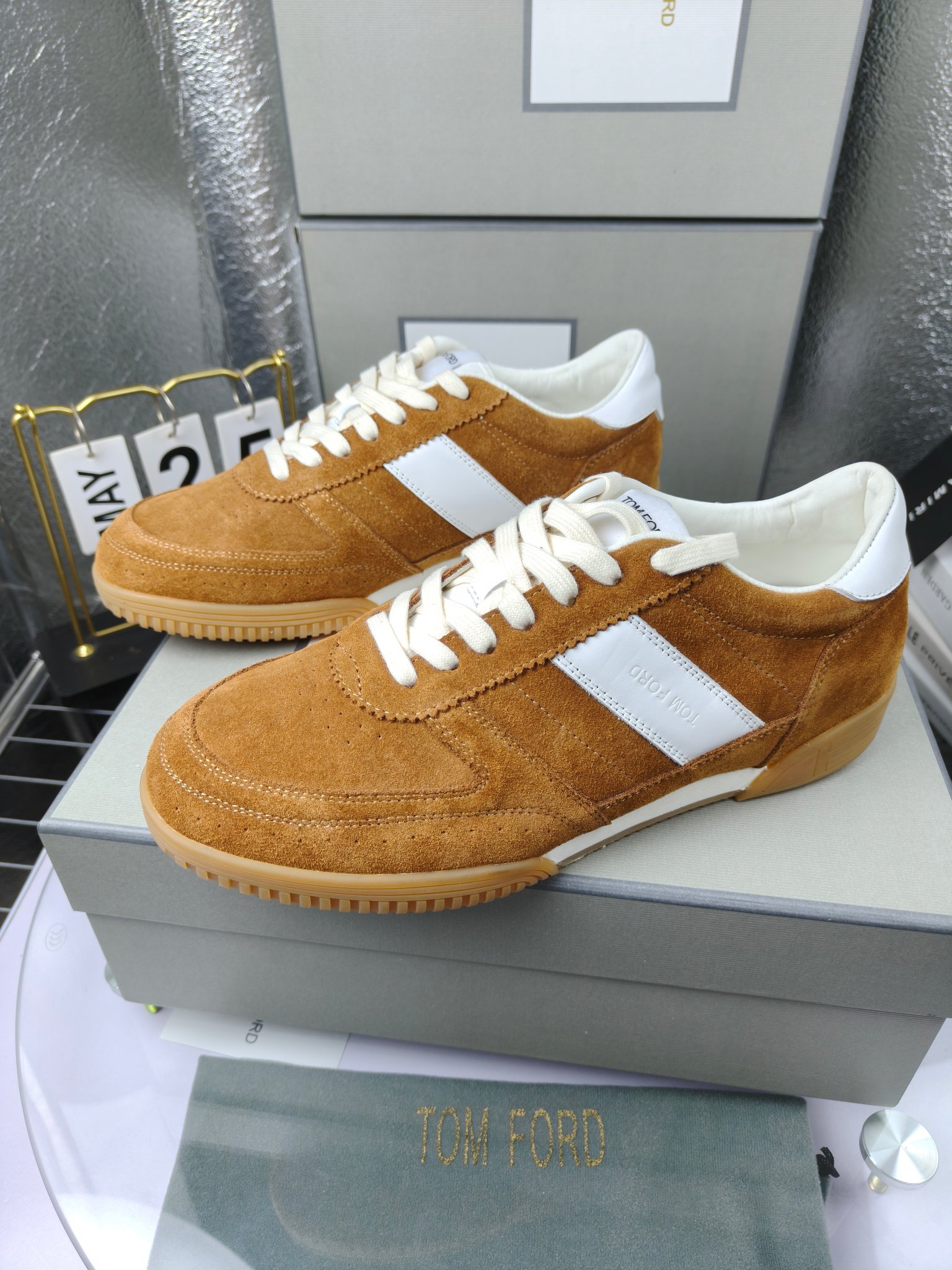 Tom Ford Suede Low-Top Sneakers Brown