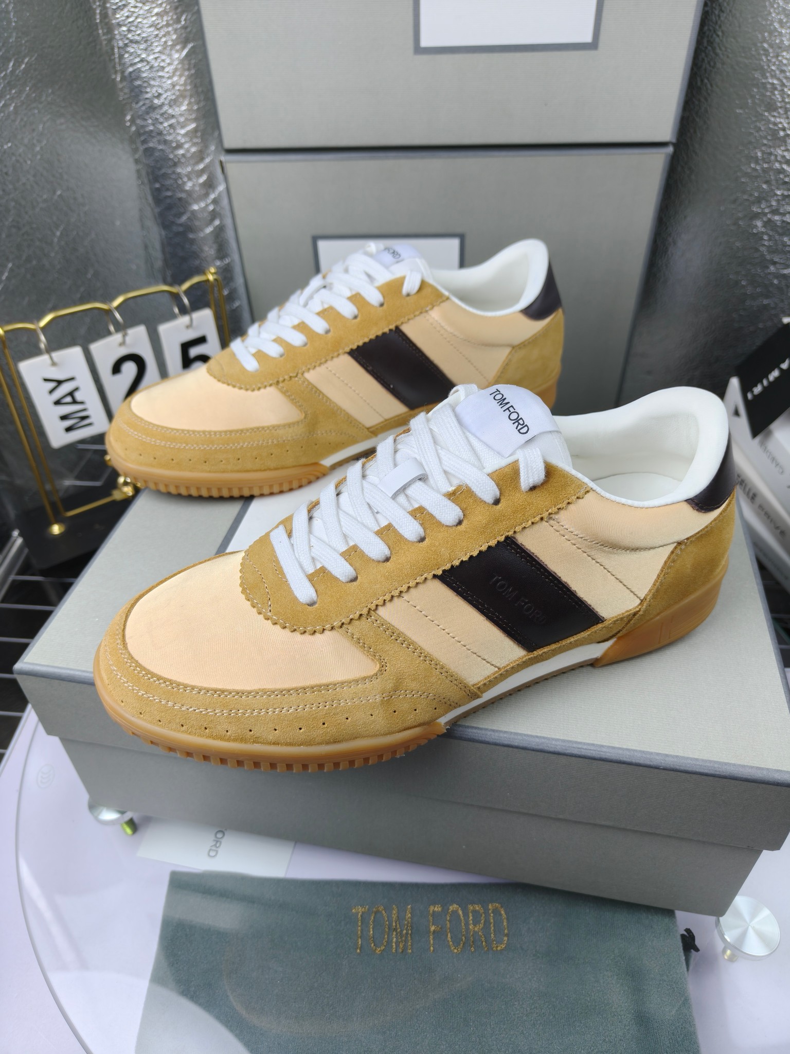 Tom Ford Low-Top Sneakers Beige Brown