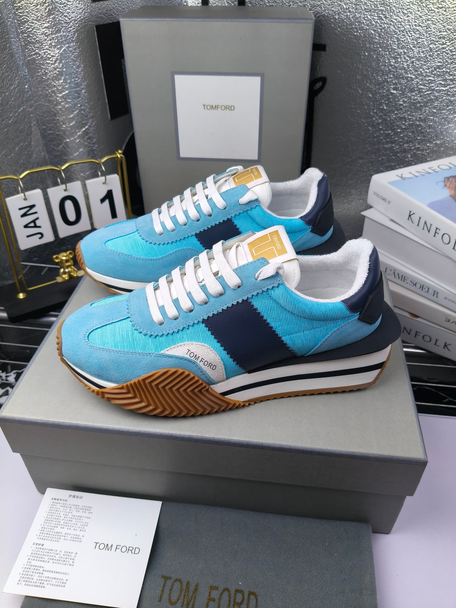 Tom Ford Retro Lift Sneakers Blue