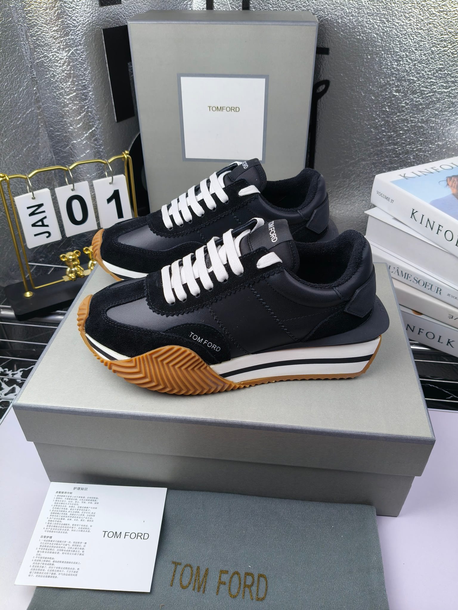 Tom Ford Retro Lift Sneakers Black