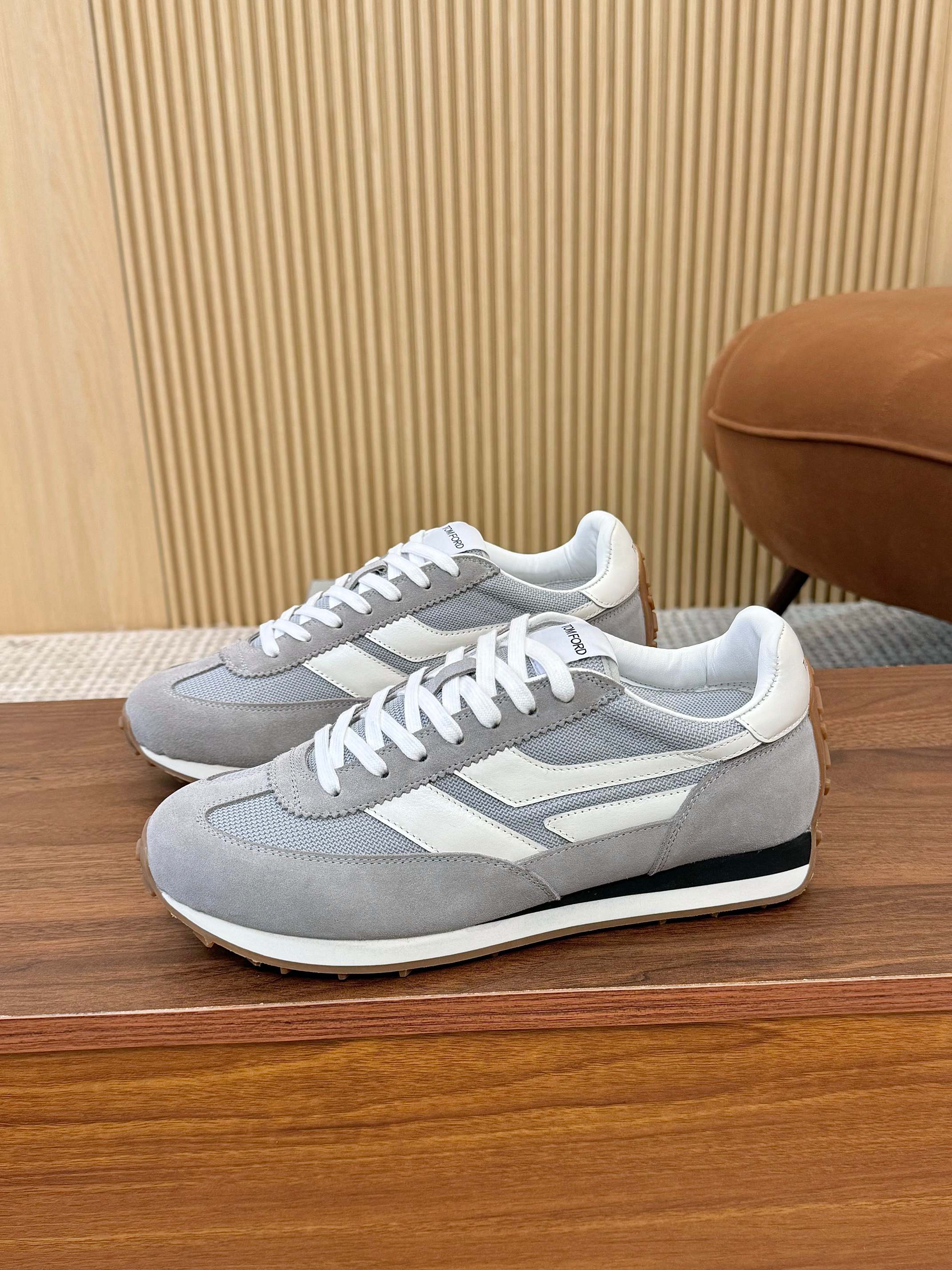 Tom Ford Low-Top Retro Sneakers Grey
