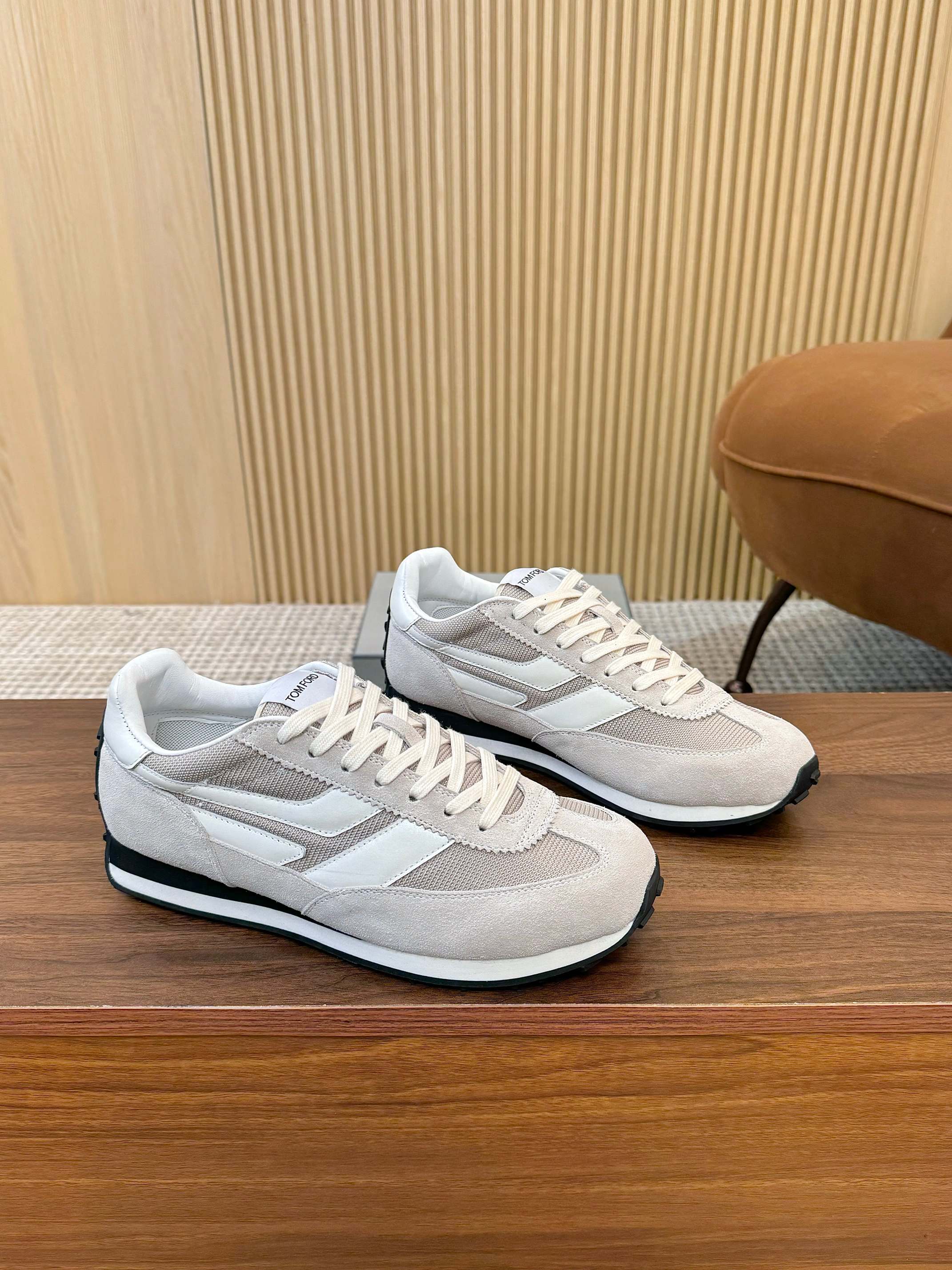 Tom Ford Low-Top Retro Sneakers Beige