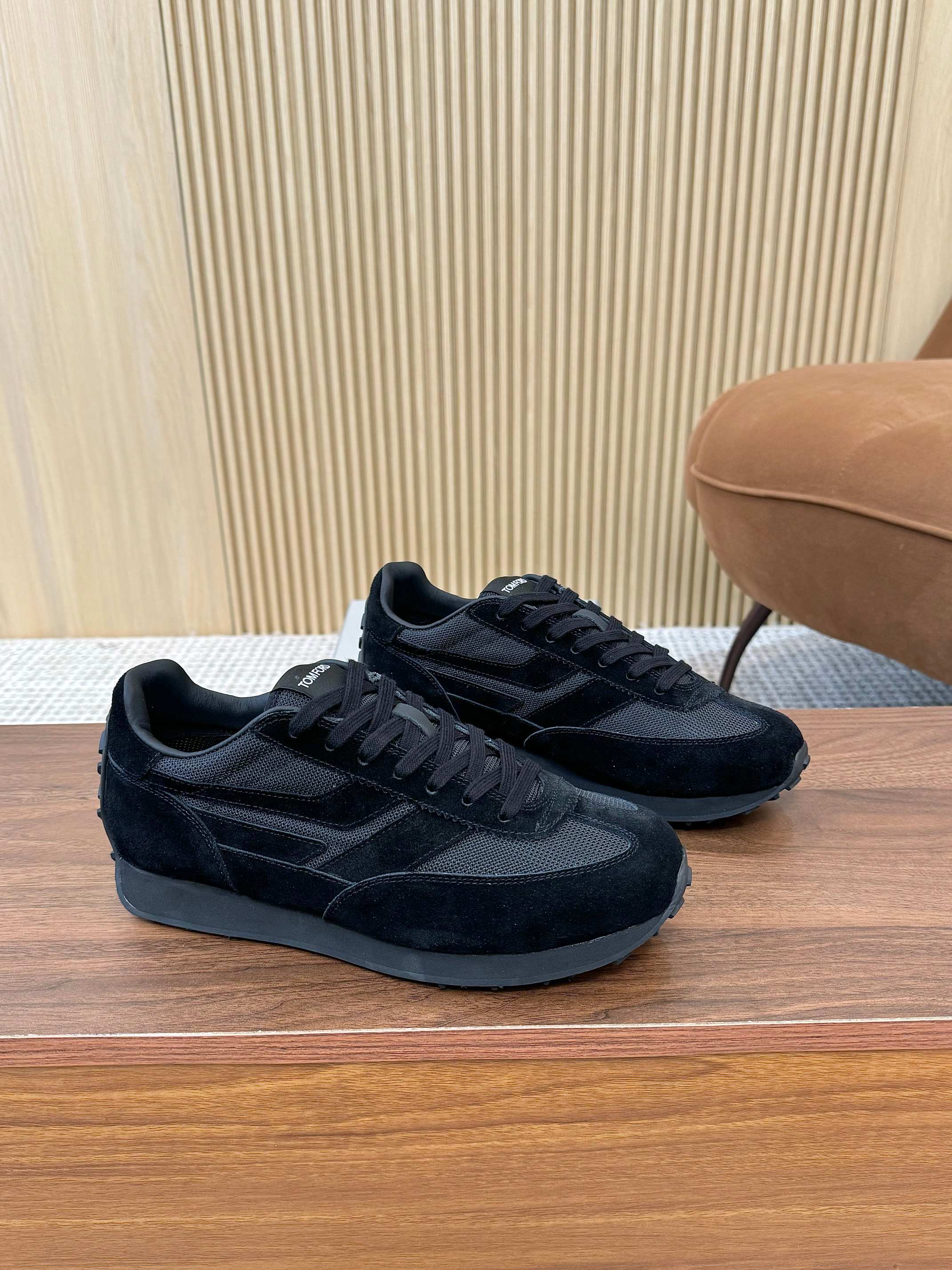 Tom Ford Retro Low-Top Sneakers Black