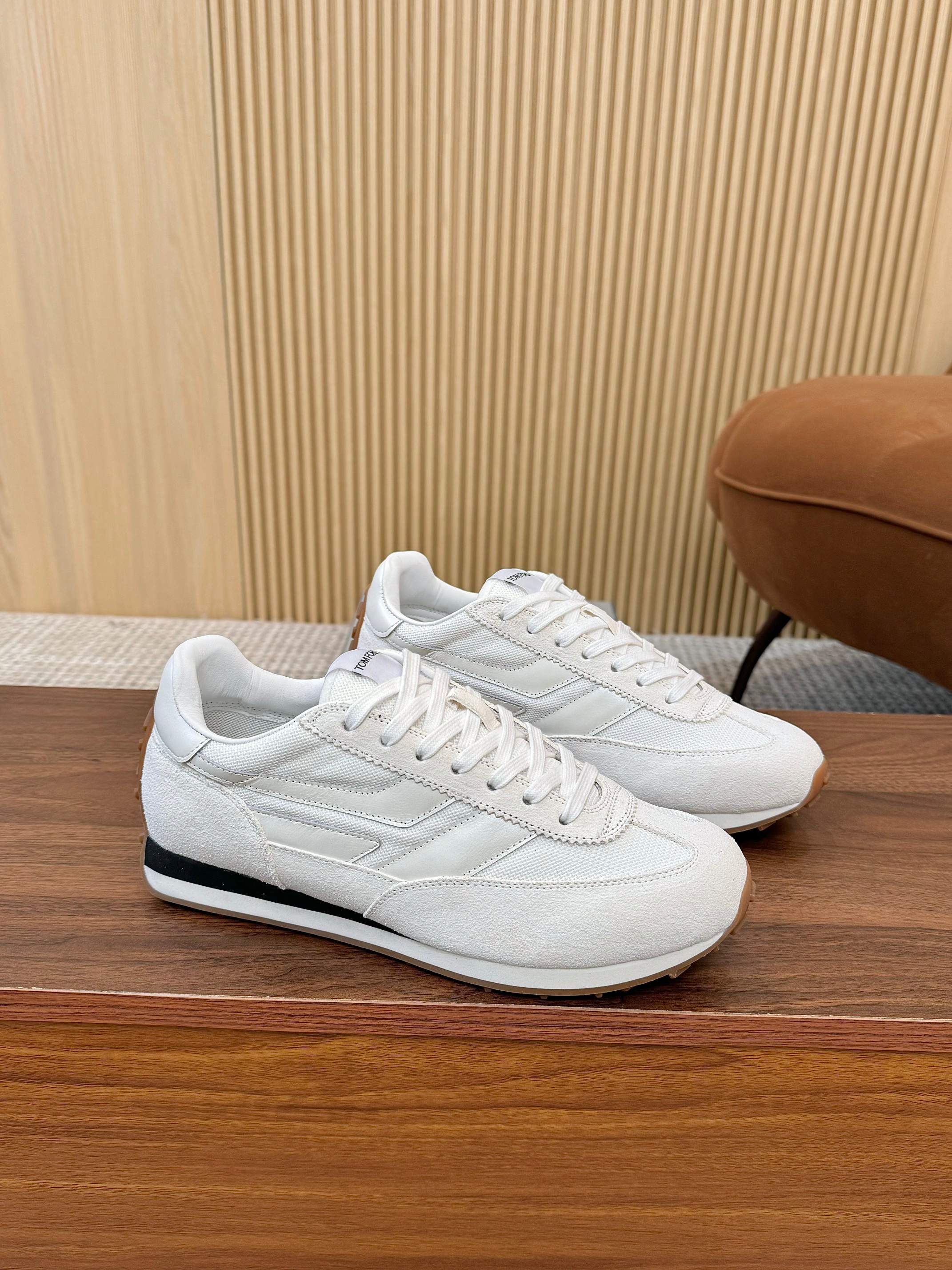 Tom Ford Retro Low-Top Sneakers White