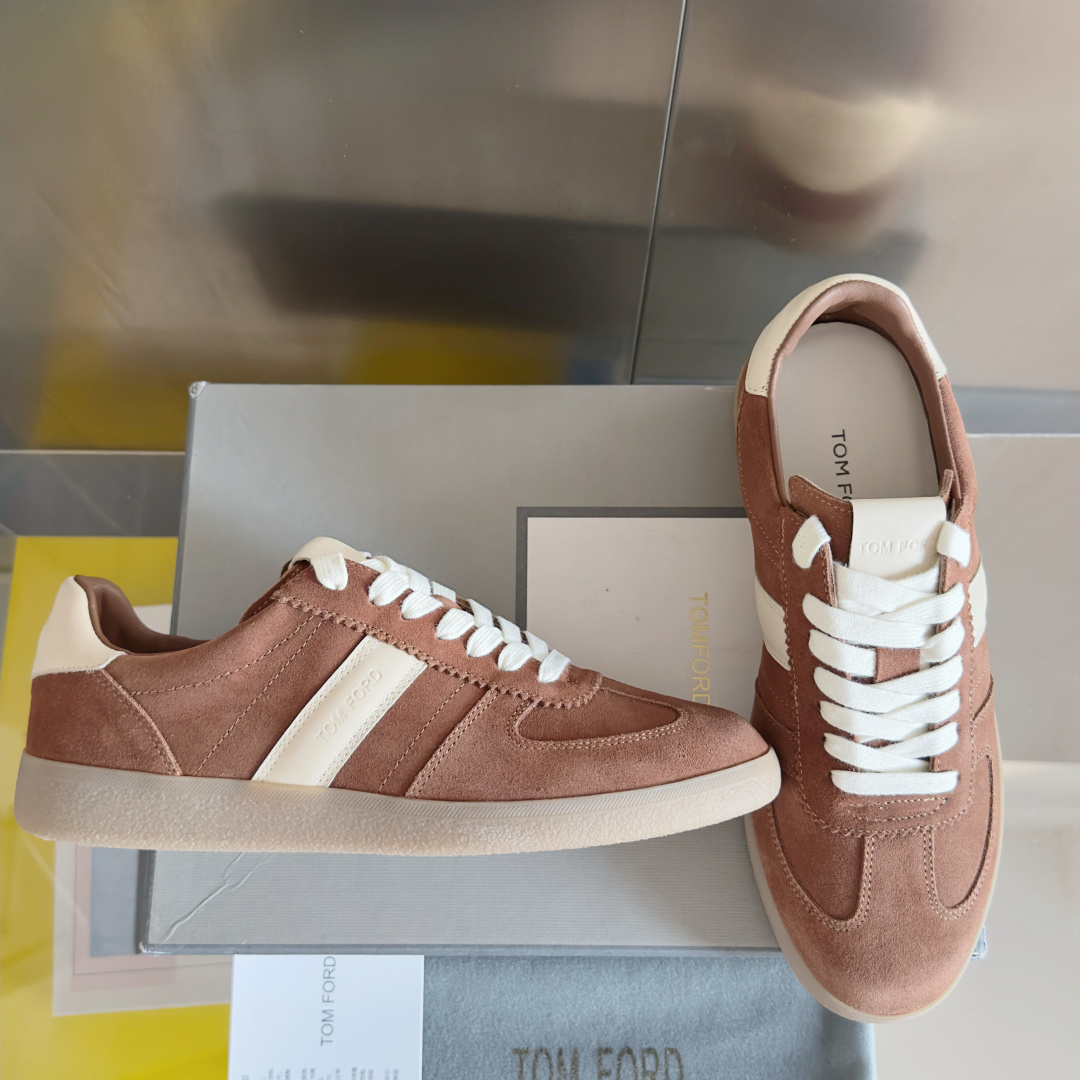 Tom Ford Terence Suede Trainers Brown/White