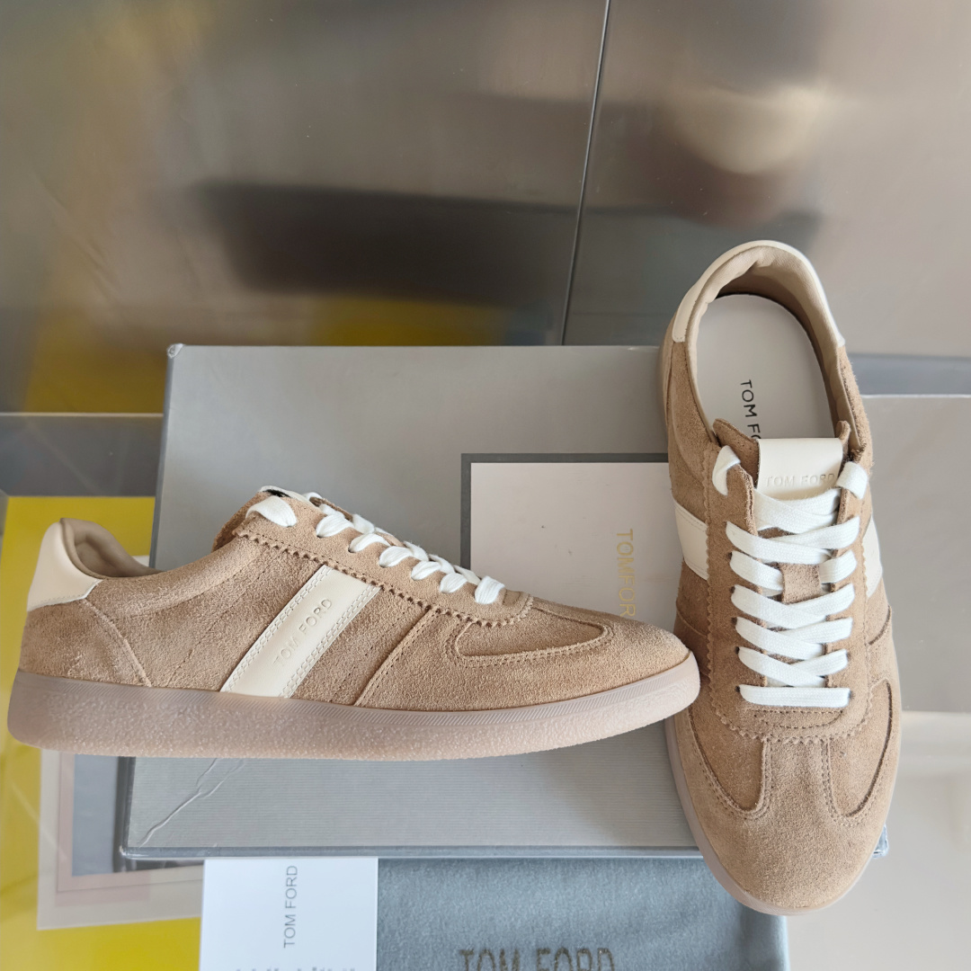 Tom Ford Terence Suede Sneakers Khaki/White