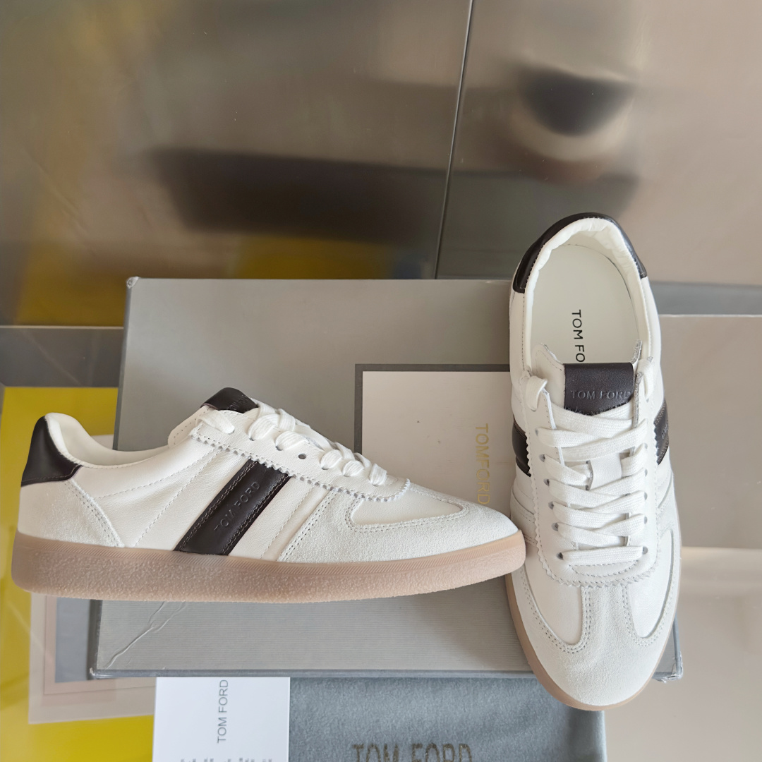 Tom Ford Terence Suede Sneakers White/Black